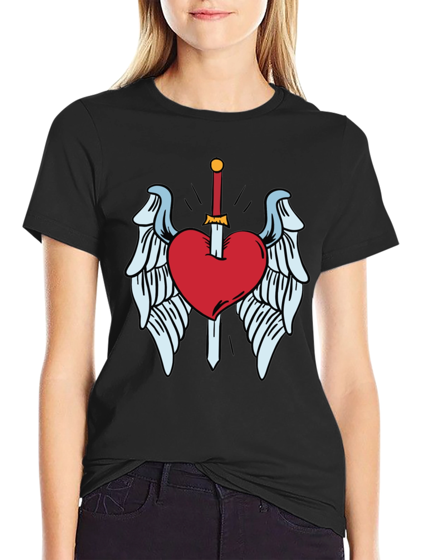 Heart & Sword Graphic T-Shirt - Soft Cotton