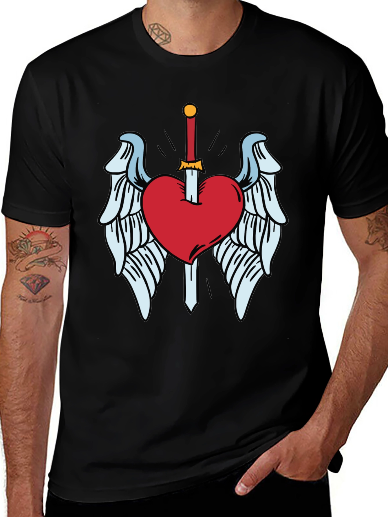 Heart & Sword Graphic T-Shirt - Soft Cotton