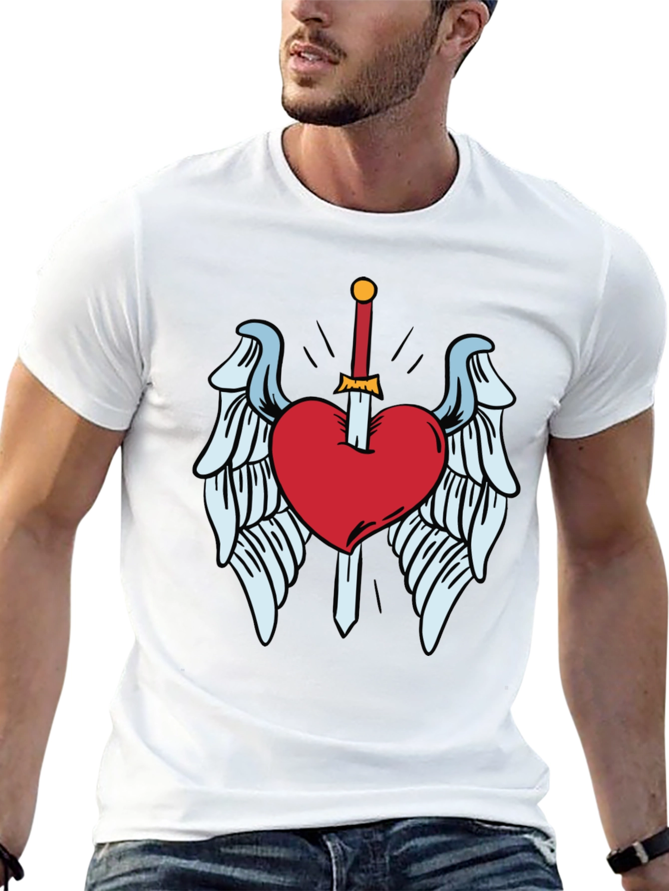 Heart & Sword Graphic T-Shirt - Soft Cotton