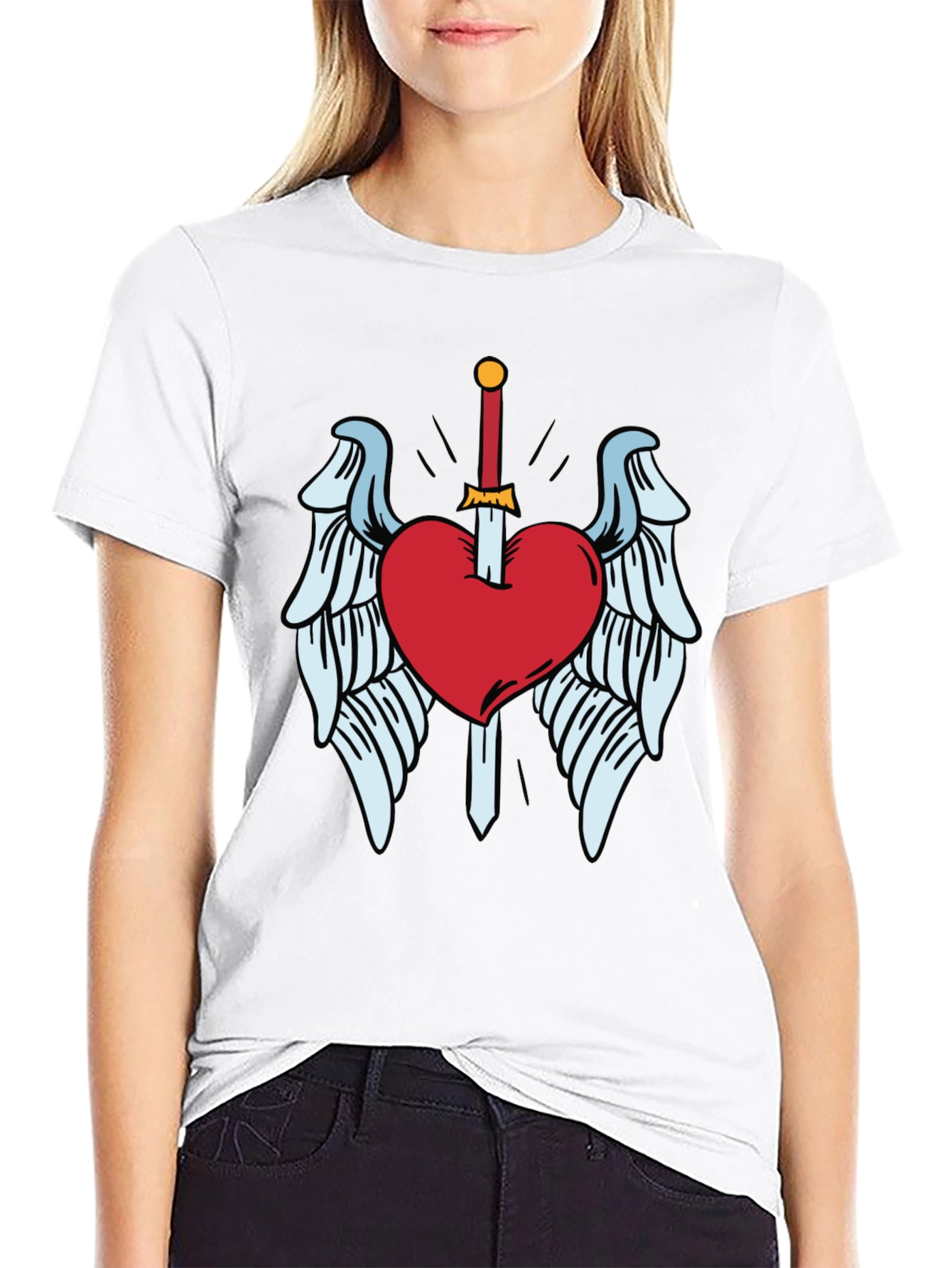 Heart & Sword Graphic T-Shirt - Soft Cotton