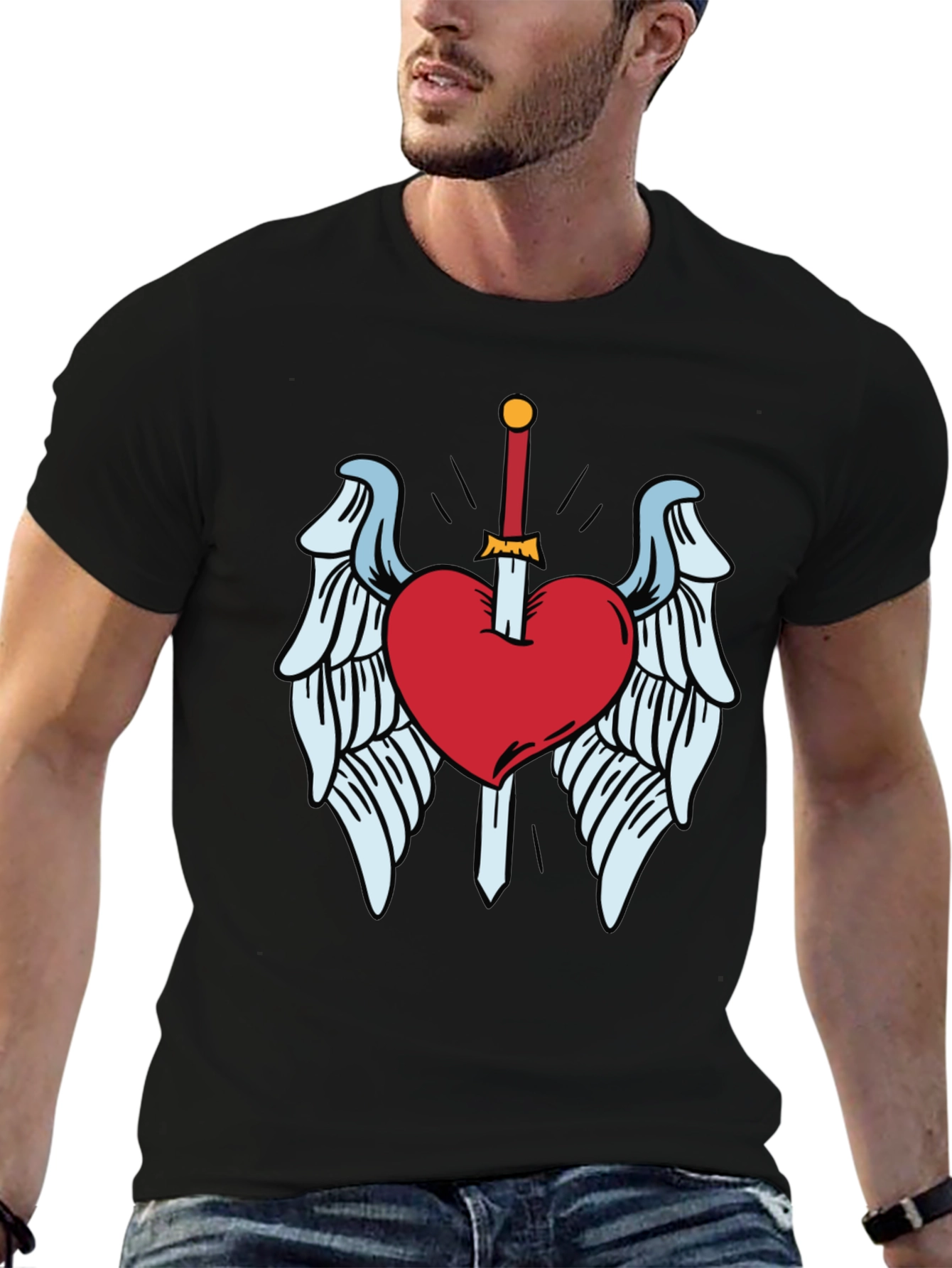 Heart & Sword Graphic T-Shirt - Soft Cotton