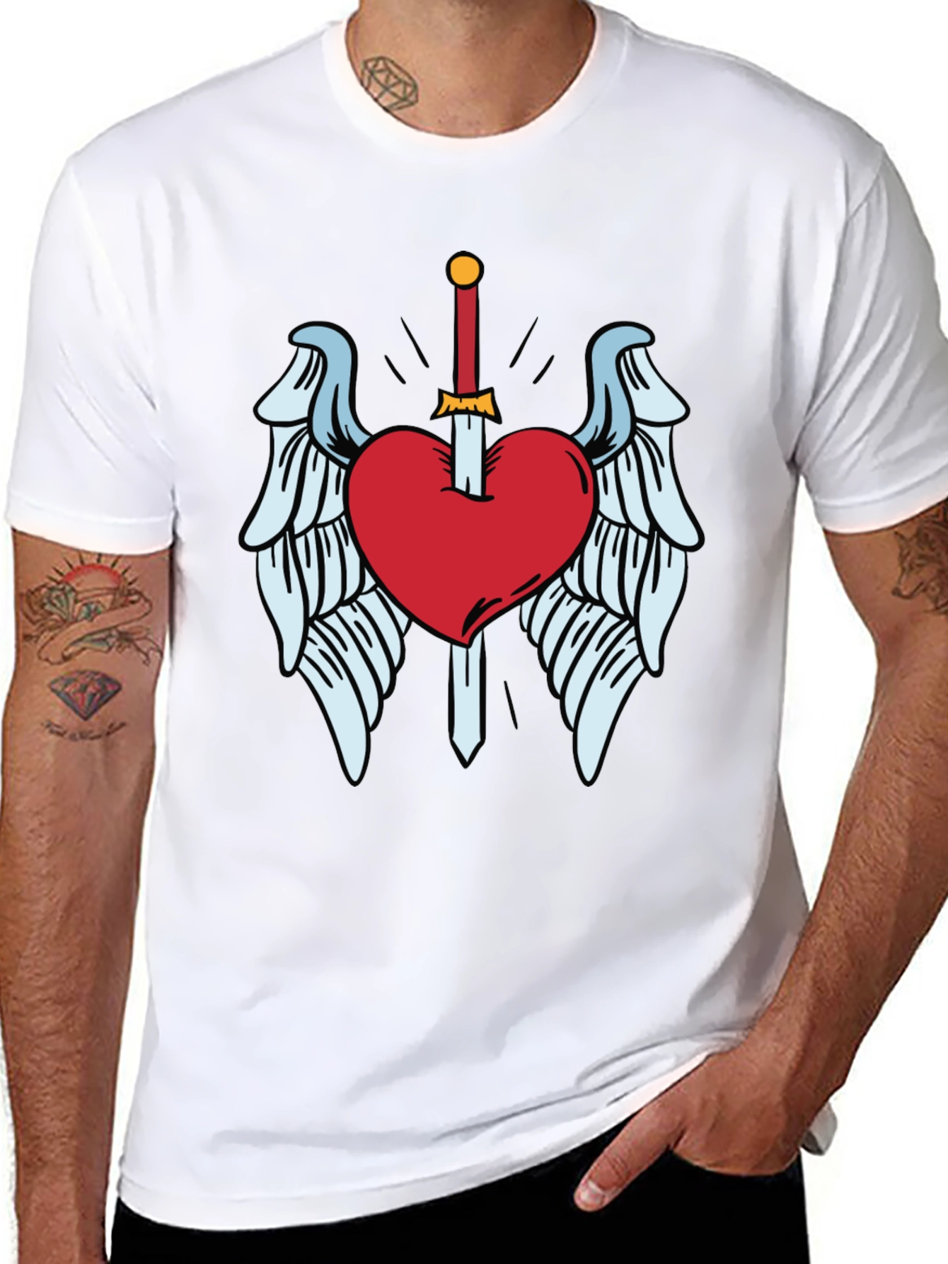 Heart & Sword Graphic T-Shirt - Soft Cotton