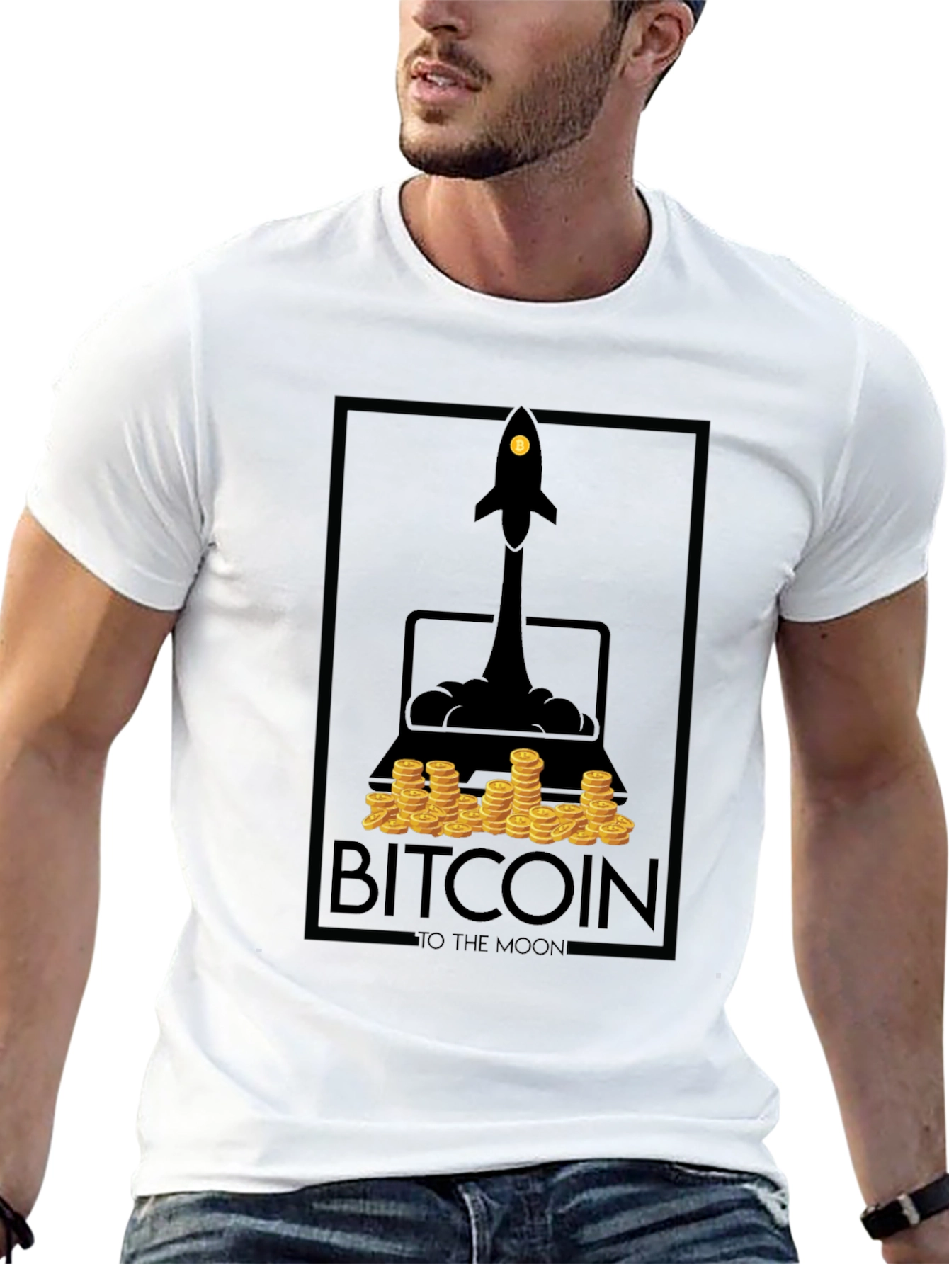 Bitcoin To The Moon Graphic T-Shirt