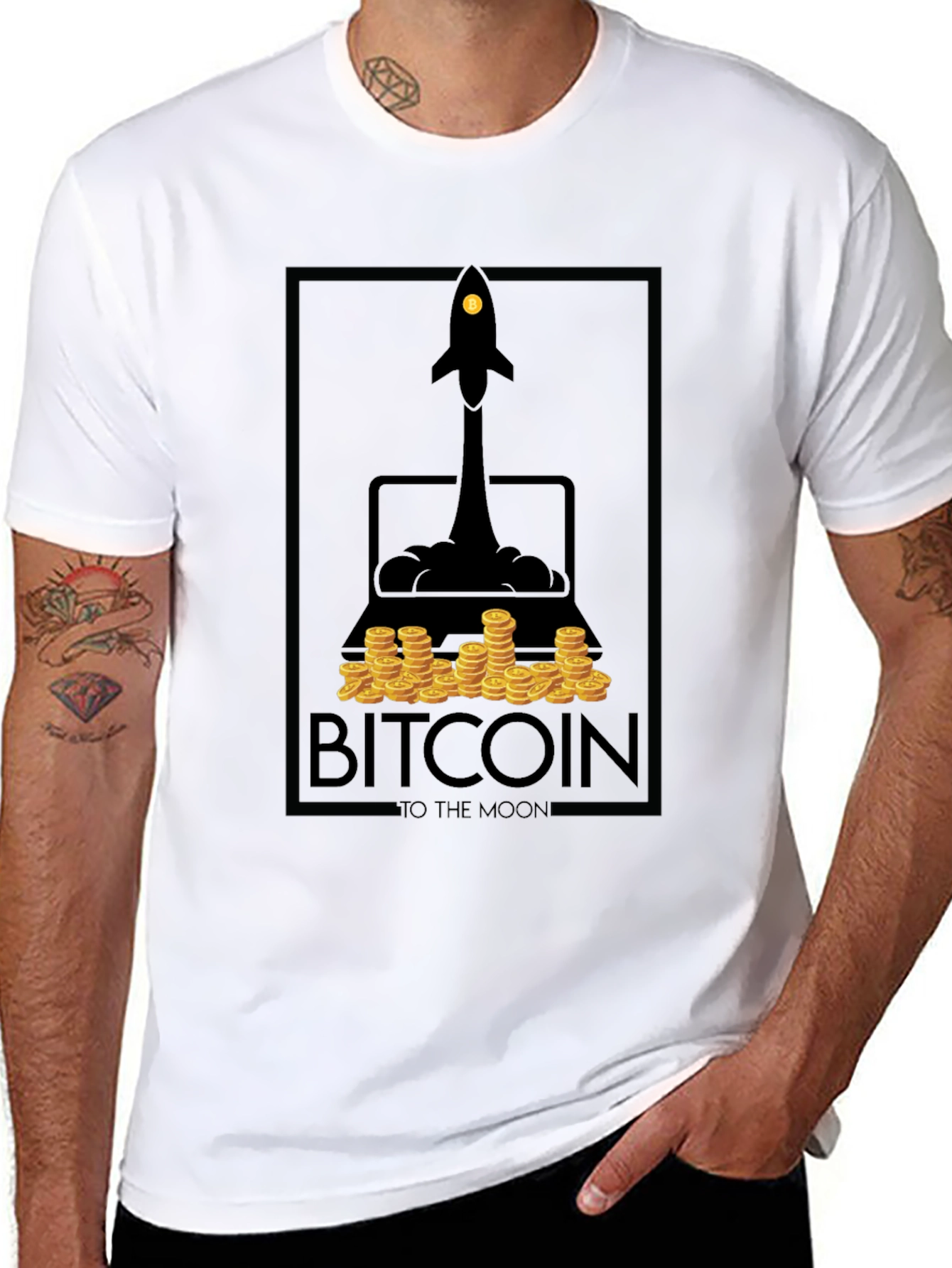 Bitcoin To The Moon Graphic T-Shirt