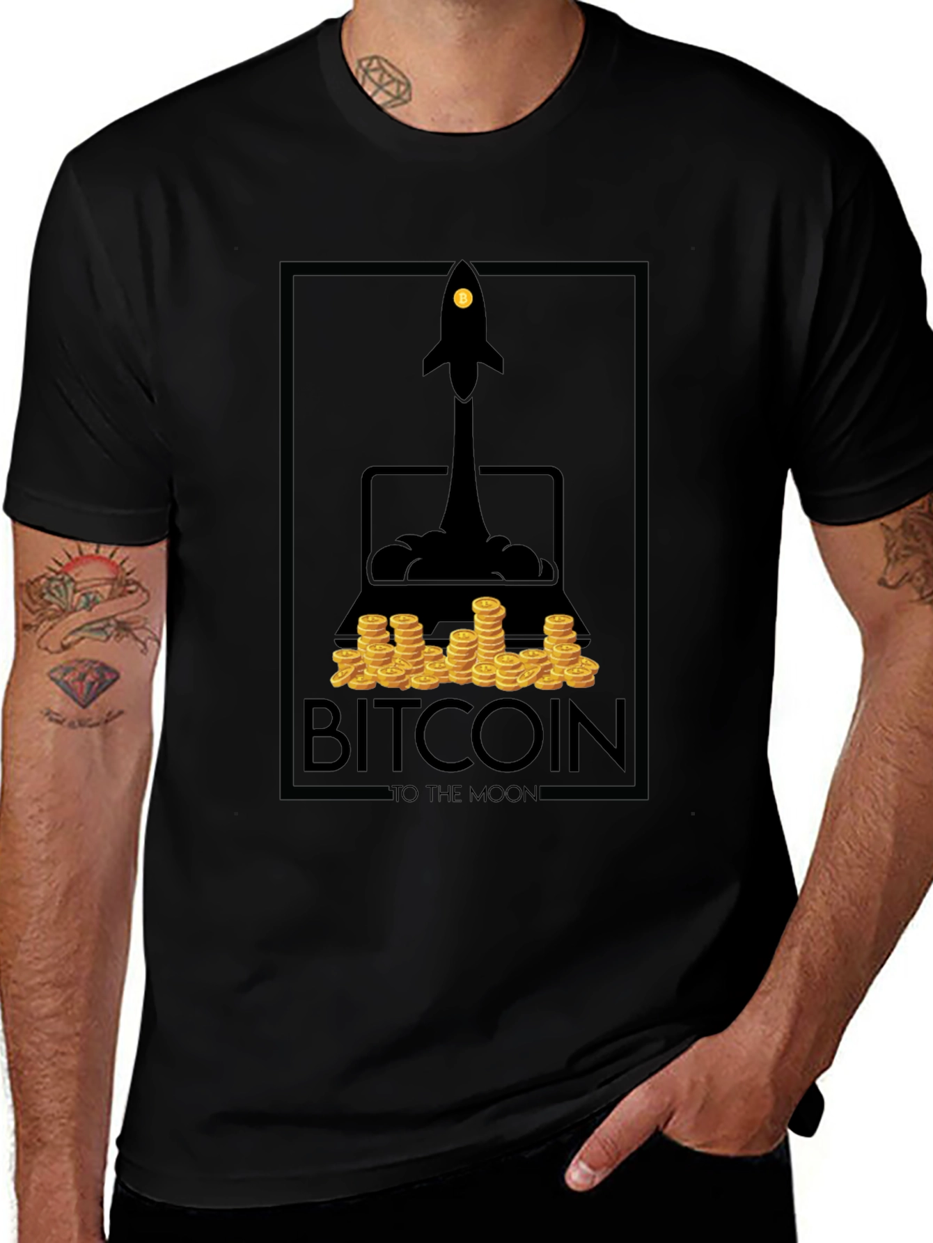 Bitcoin To The Moon Graphic T-Shirt