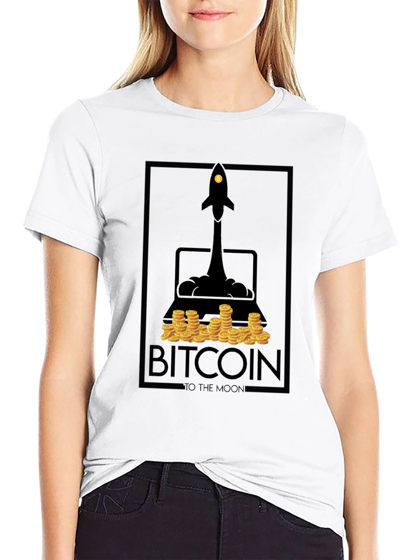 Bitcoin To The Moon Graphic T-Shirt
