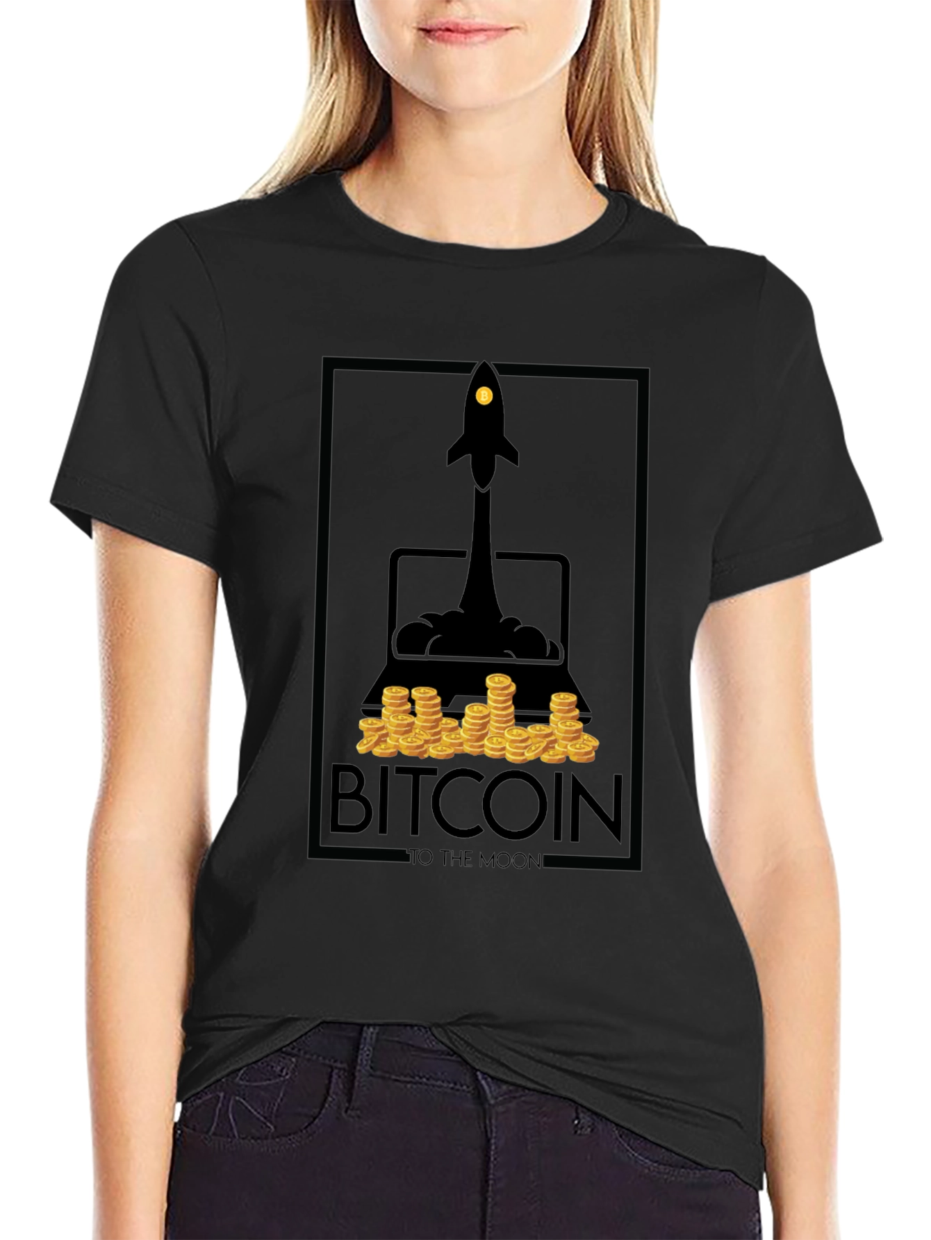 Bitcoin To The Moon Graphic T-Shirt