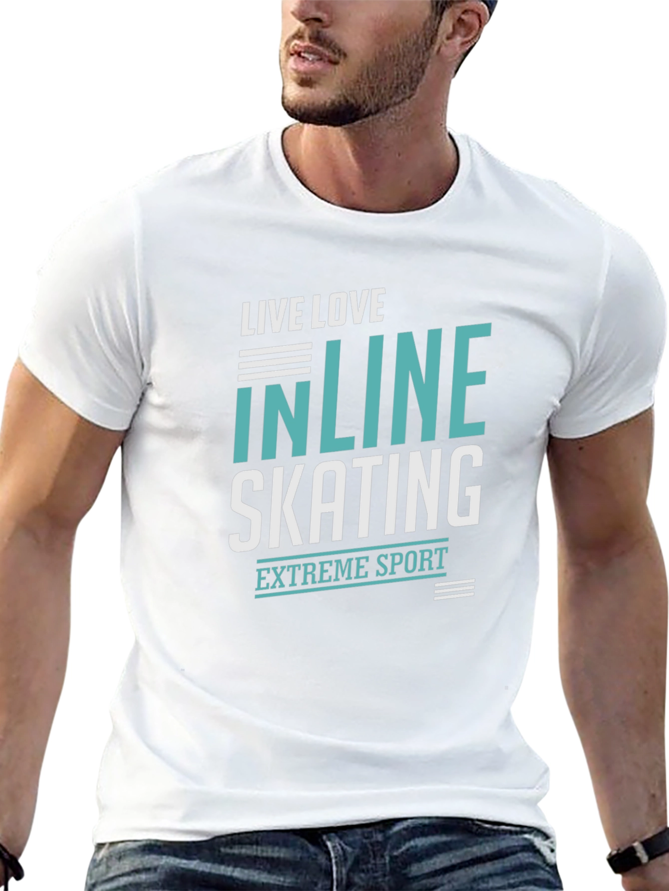 Inline Skating Extreme Sport Black Graphic T-Shirt