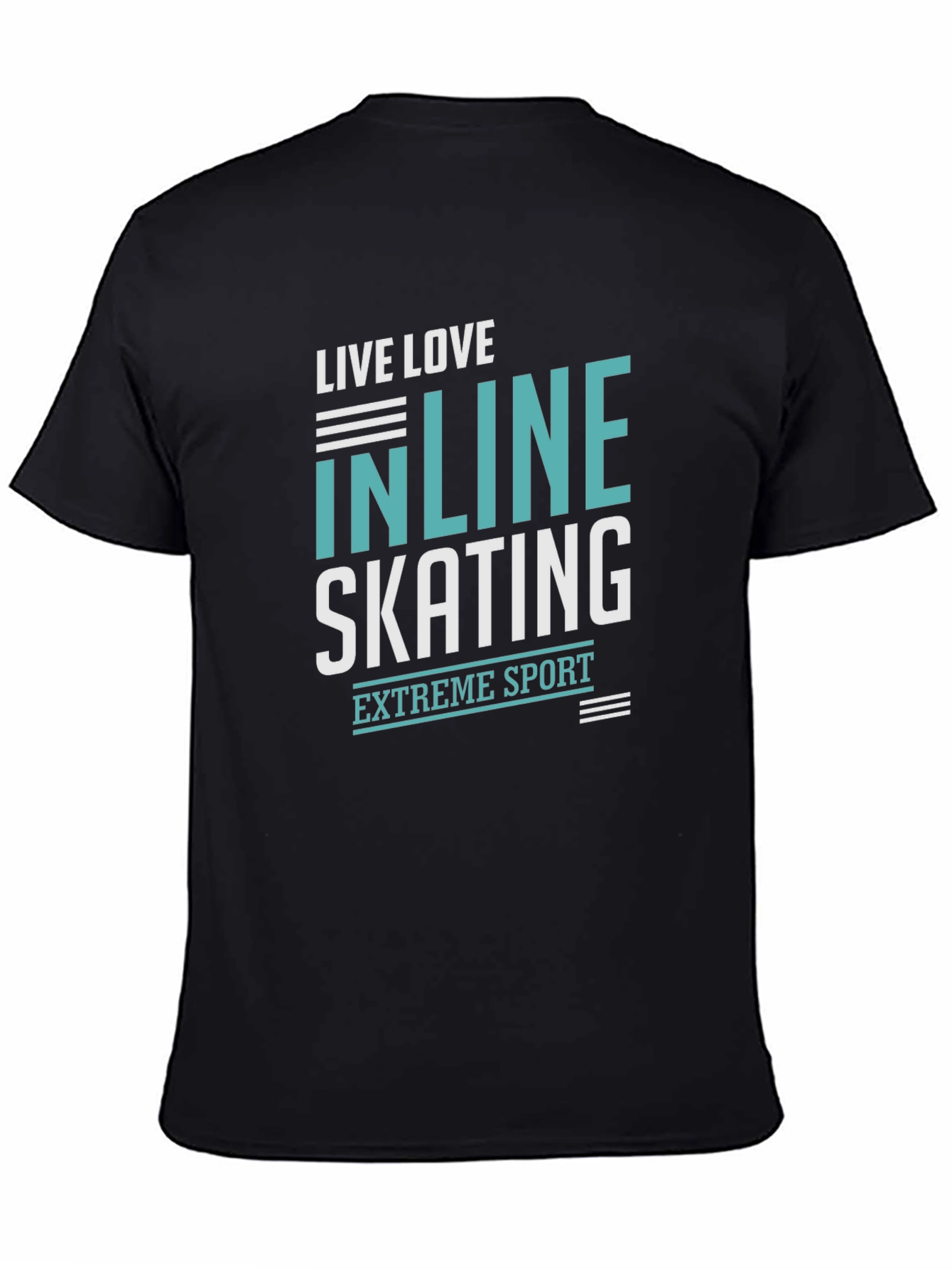 Inline Skating Extreme Sport Black Graphic T-Shirt
