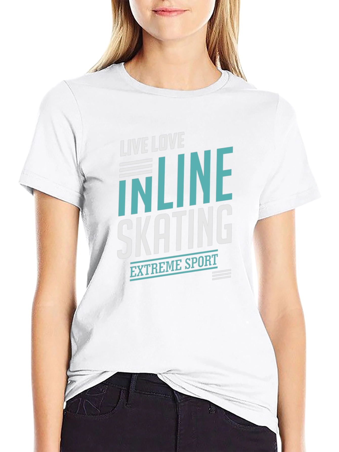 Inline Skating Extreme Sport Black Graphic T-Shirt