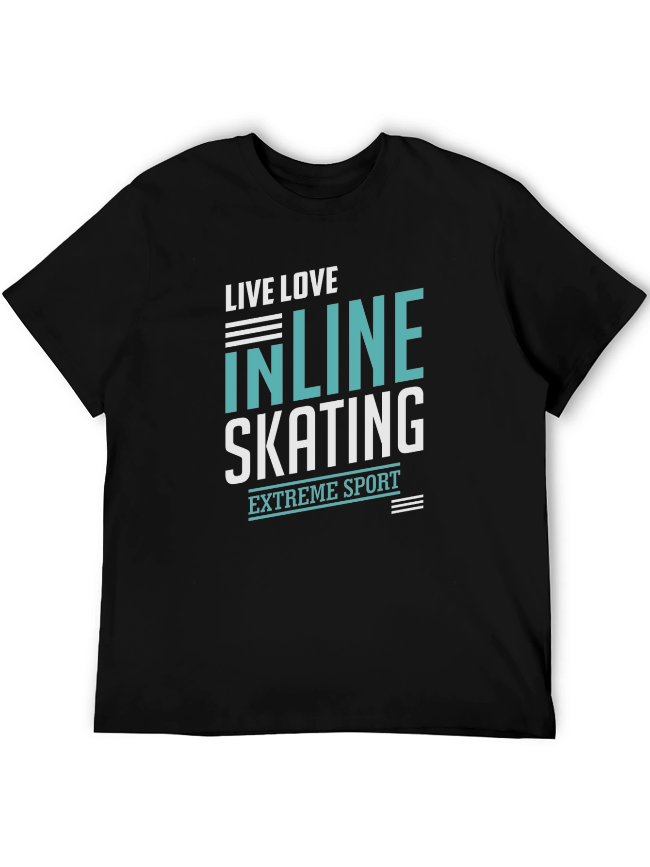 Inline Skating Extreme Sport Black Graphic T-Shirt