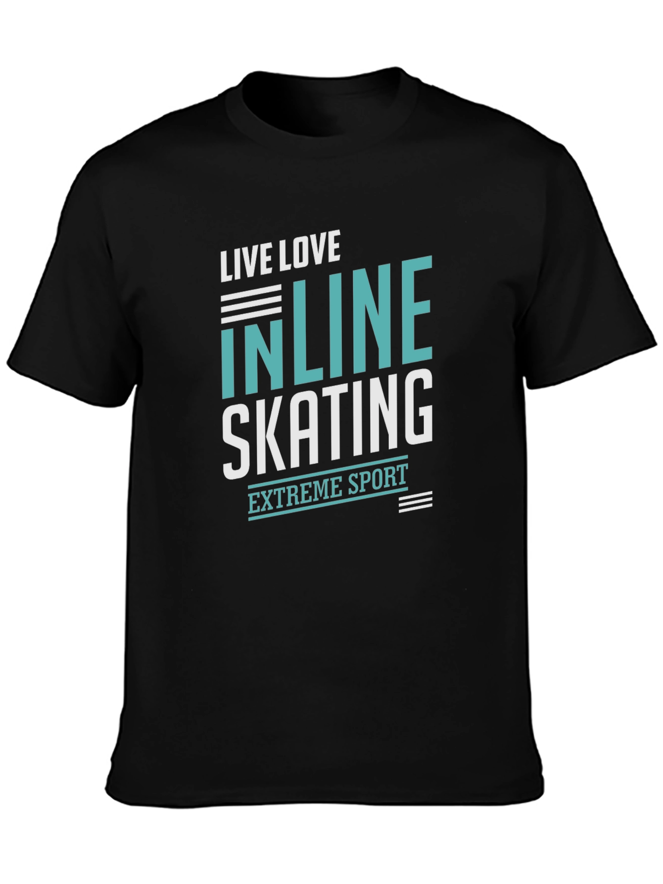 Inline Skating Extreme Sport Black Graphic T-Shirt