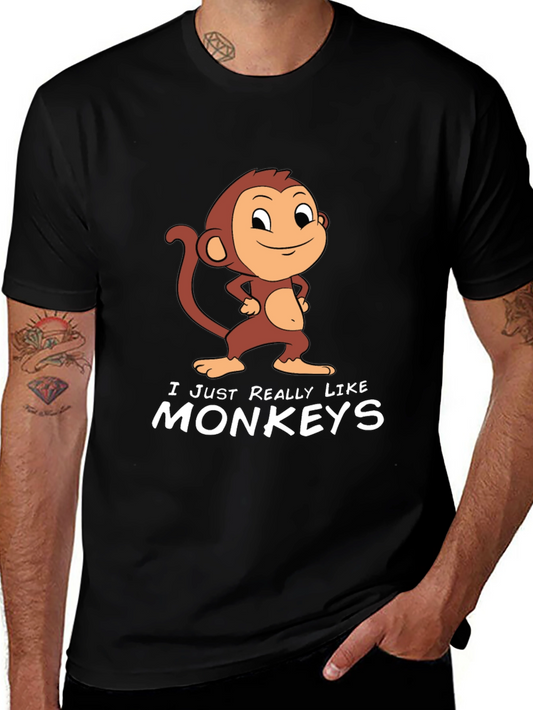 Monkey Graphic T-Shirt - I Just Really Like Monkeys