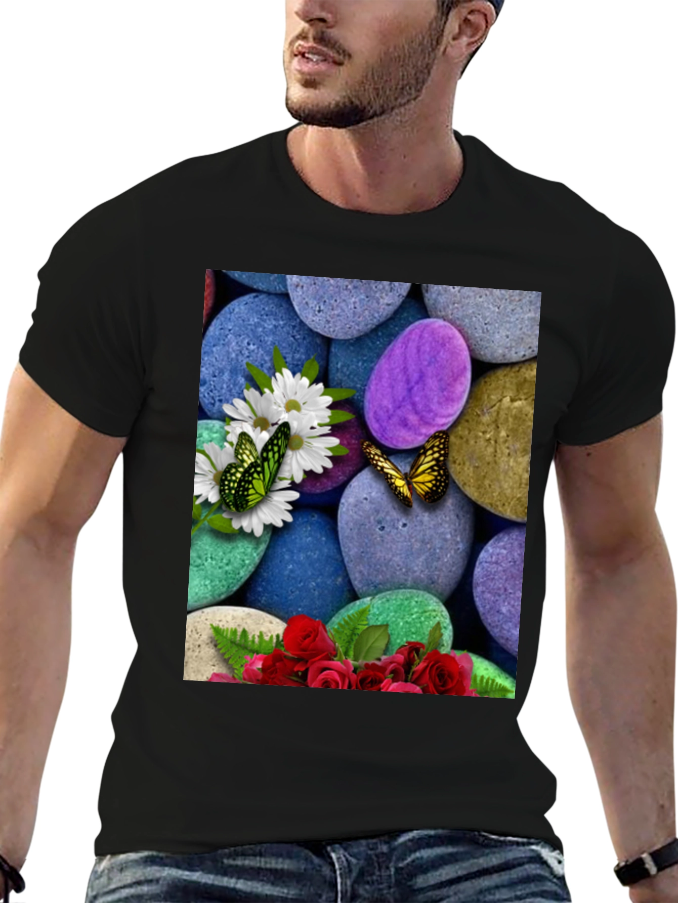 Butterfly Flower Stone T-Shirt