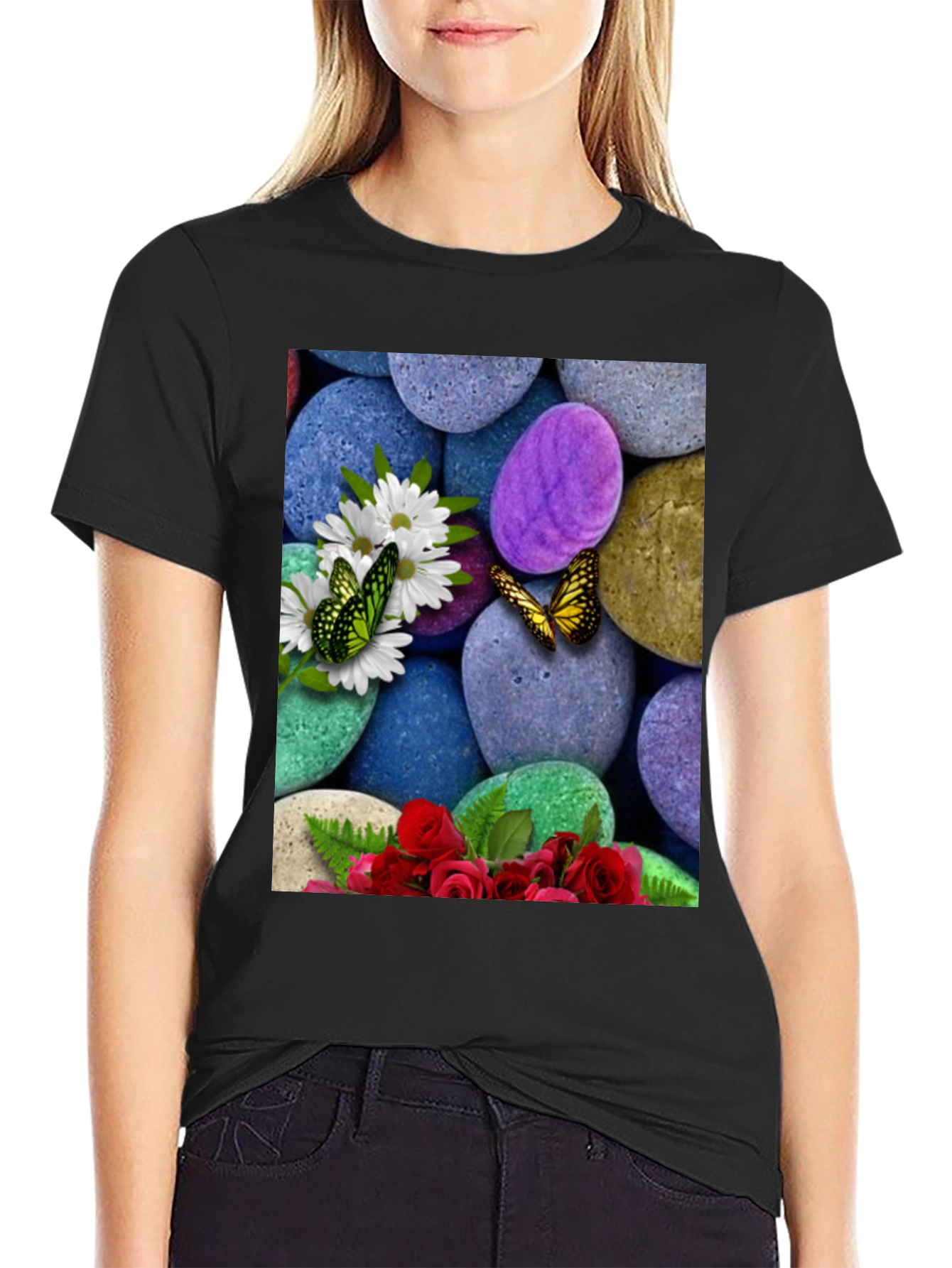 Butterfly Flower Stone T-Shirt