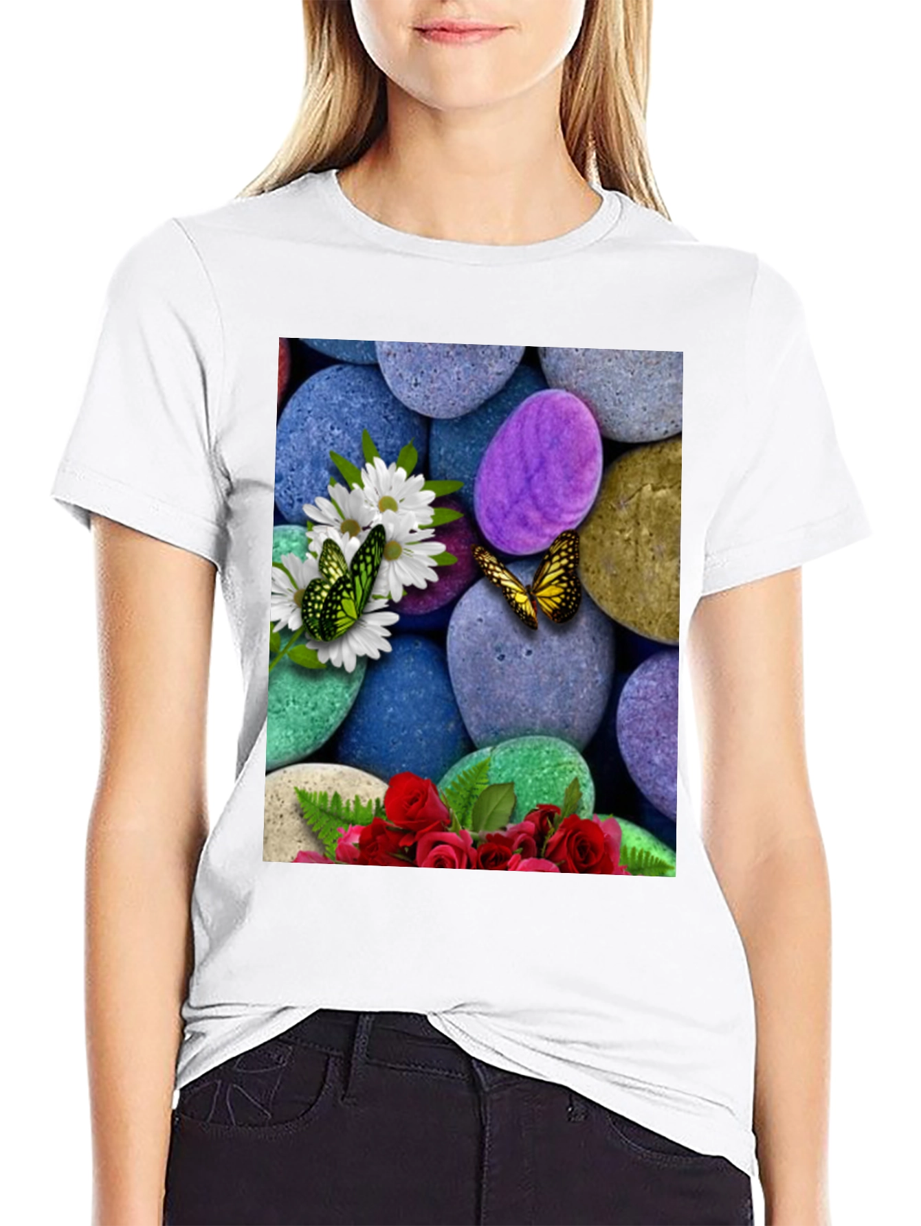 Butterfly Flower Stone T-Shirt