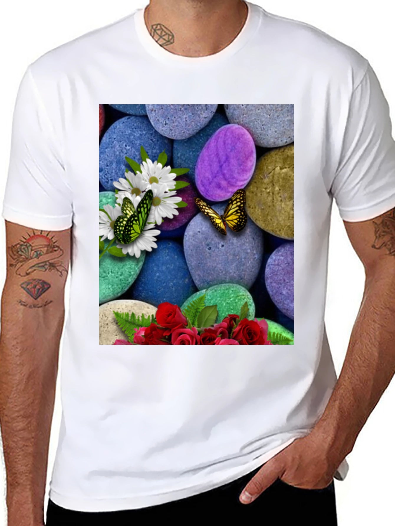 Butterfly Flower Stone T-Shirt