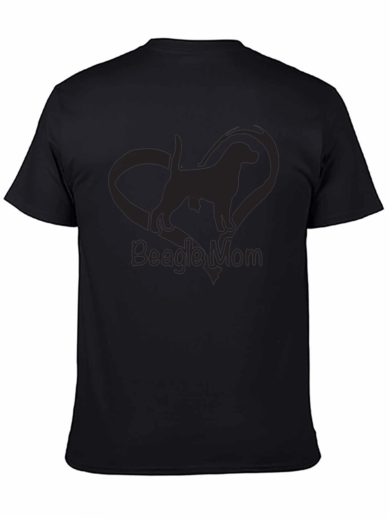 Beagle Mom Graphic Tee - Black Crewneck T-Shirt
