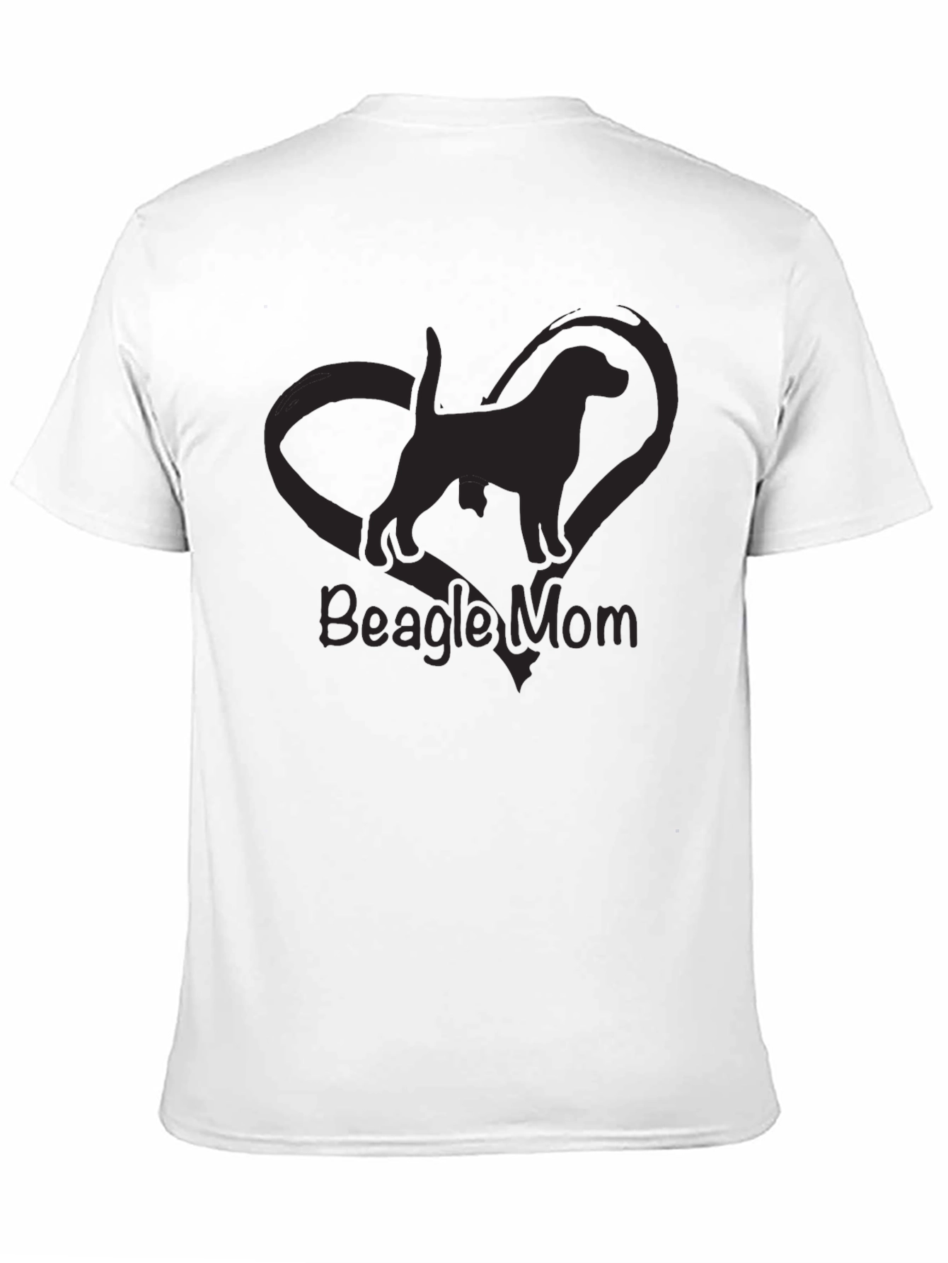 Beagle Mom Graphic Tee - Black Crewneck T-Shirt