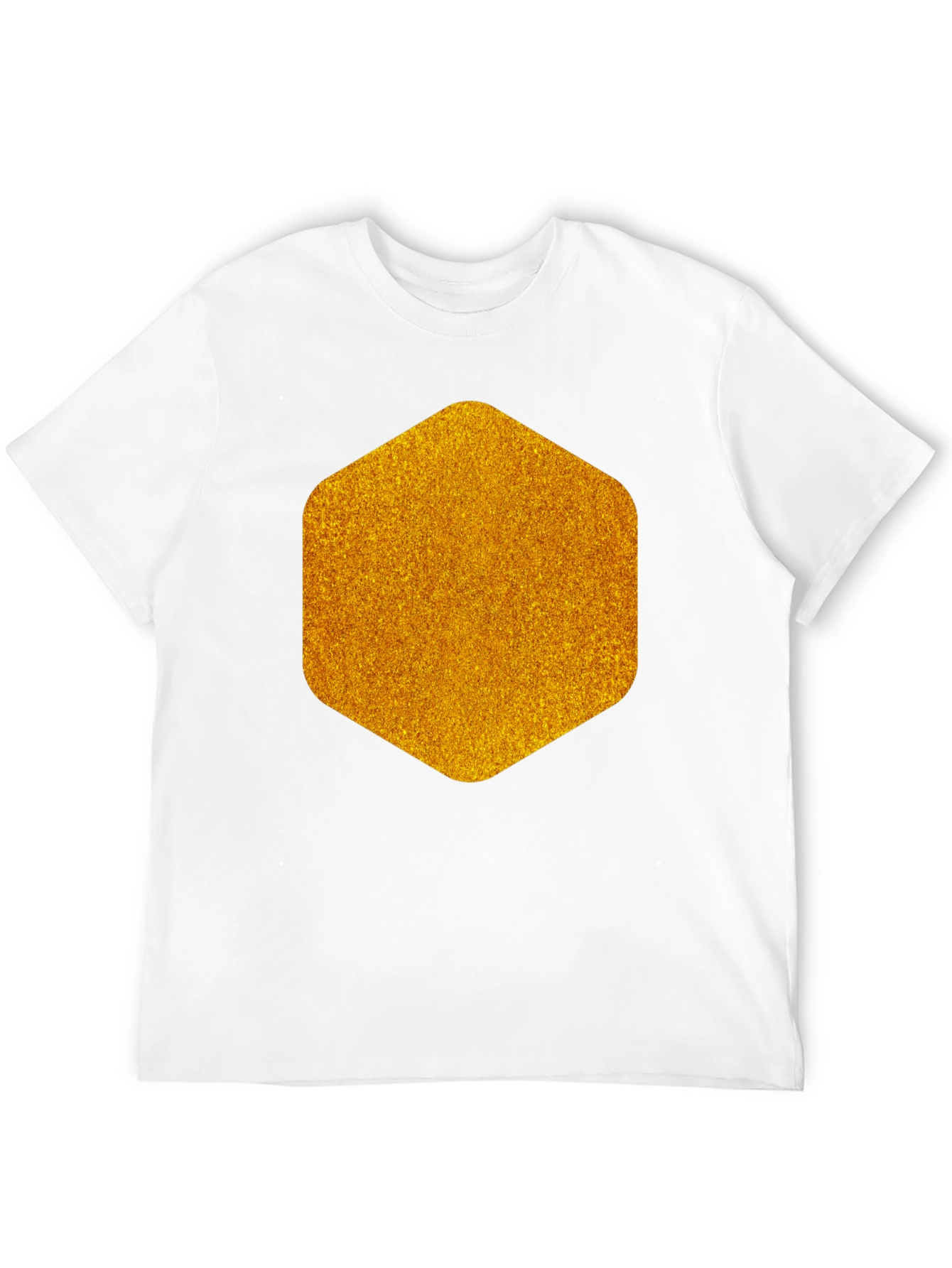 Geometric Gold Graphic Tee - Modern Mens Black T-Shirt