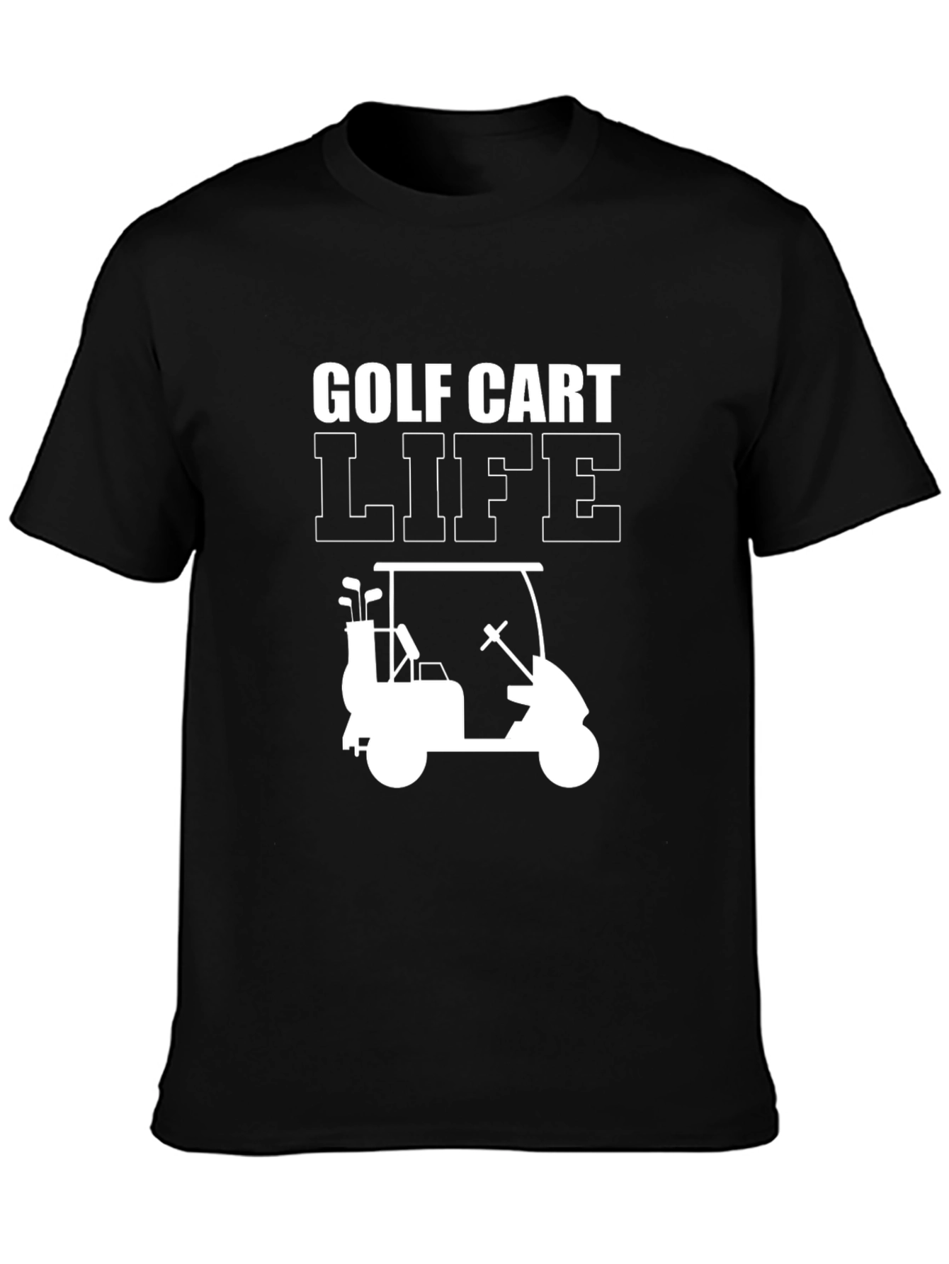 Golf Cart Life Tee - Black Graphic T-Shirt