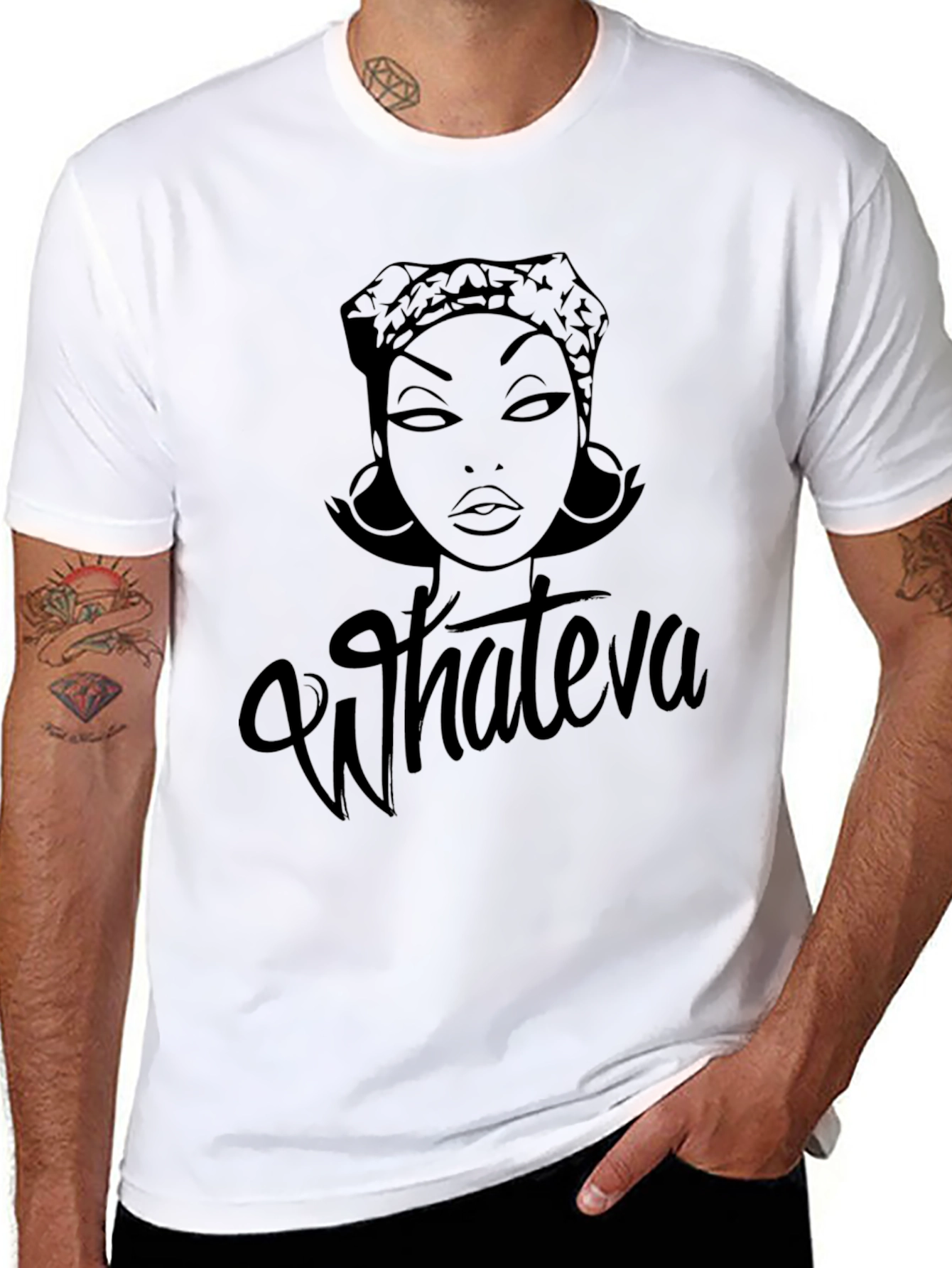 Whatever T-Shirt - Black Crew Neck Tee