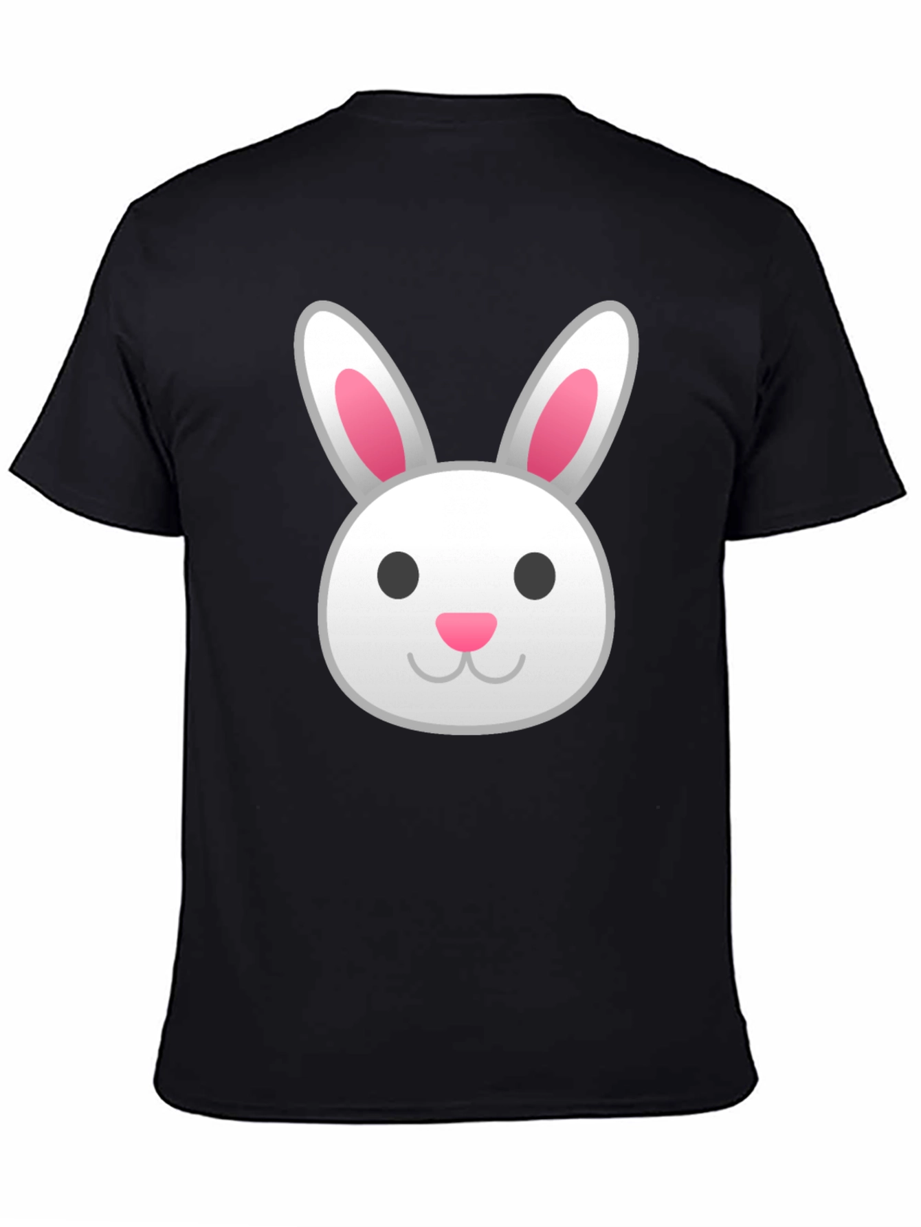 Bunny Emoji Graphic Tee - Black Cotton T-Shirt