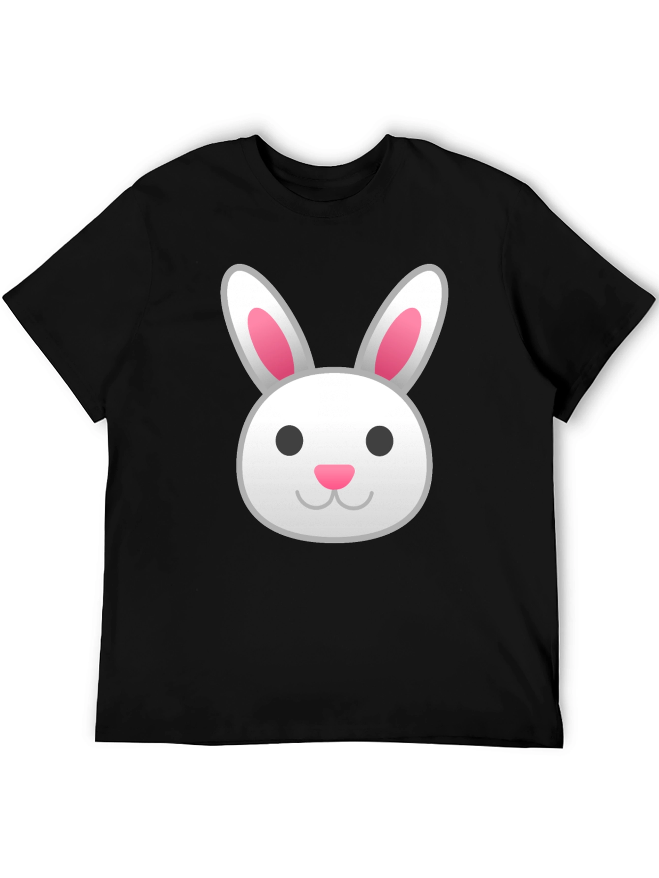 Bunny Emoji Graphic Tee - Black Cotton T-Shirt