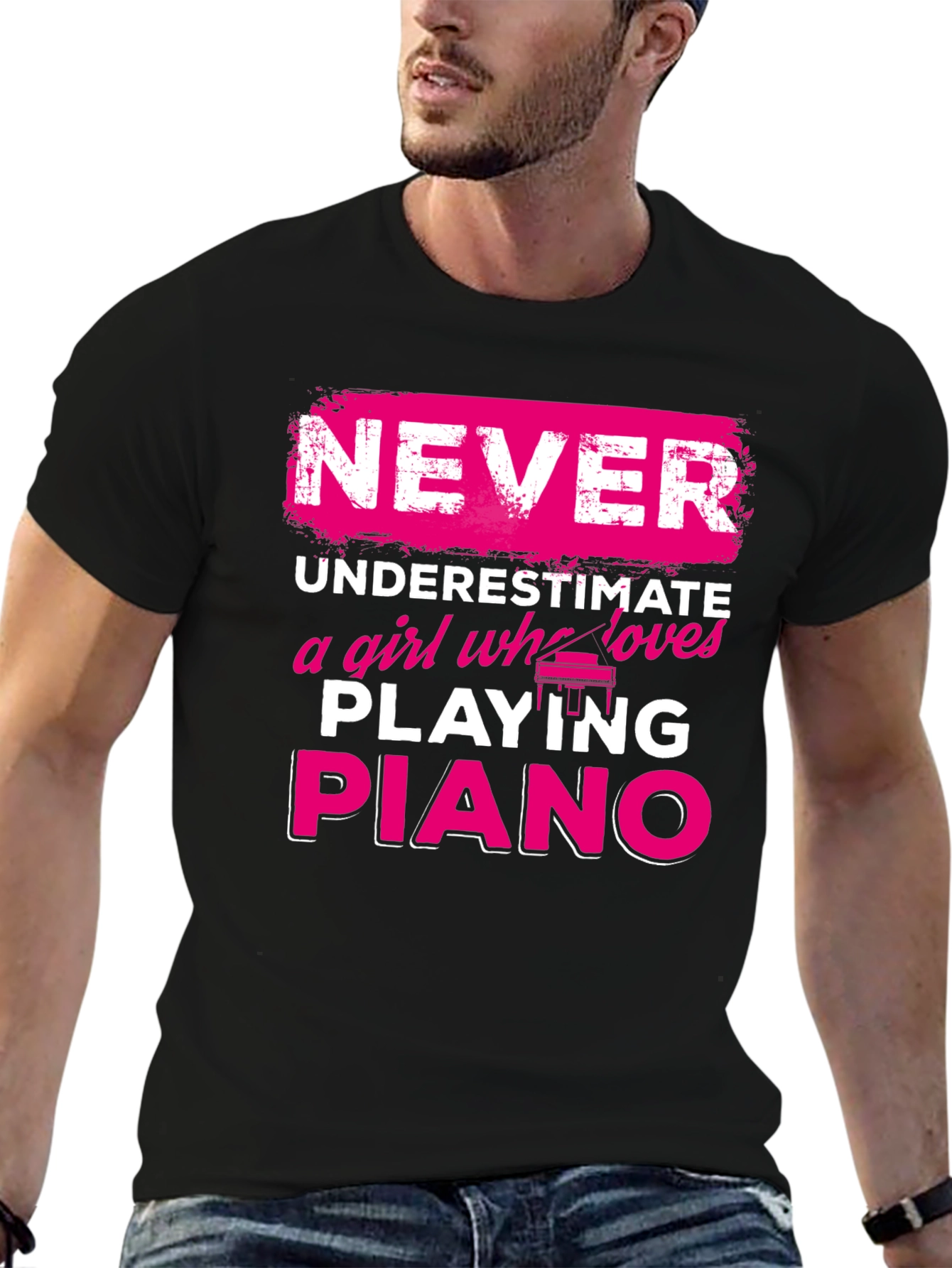 Never Underestimate Piano Girl T-Shirt