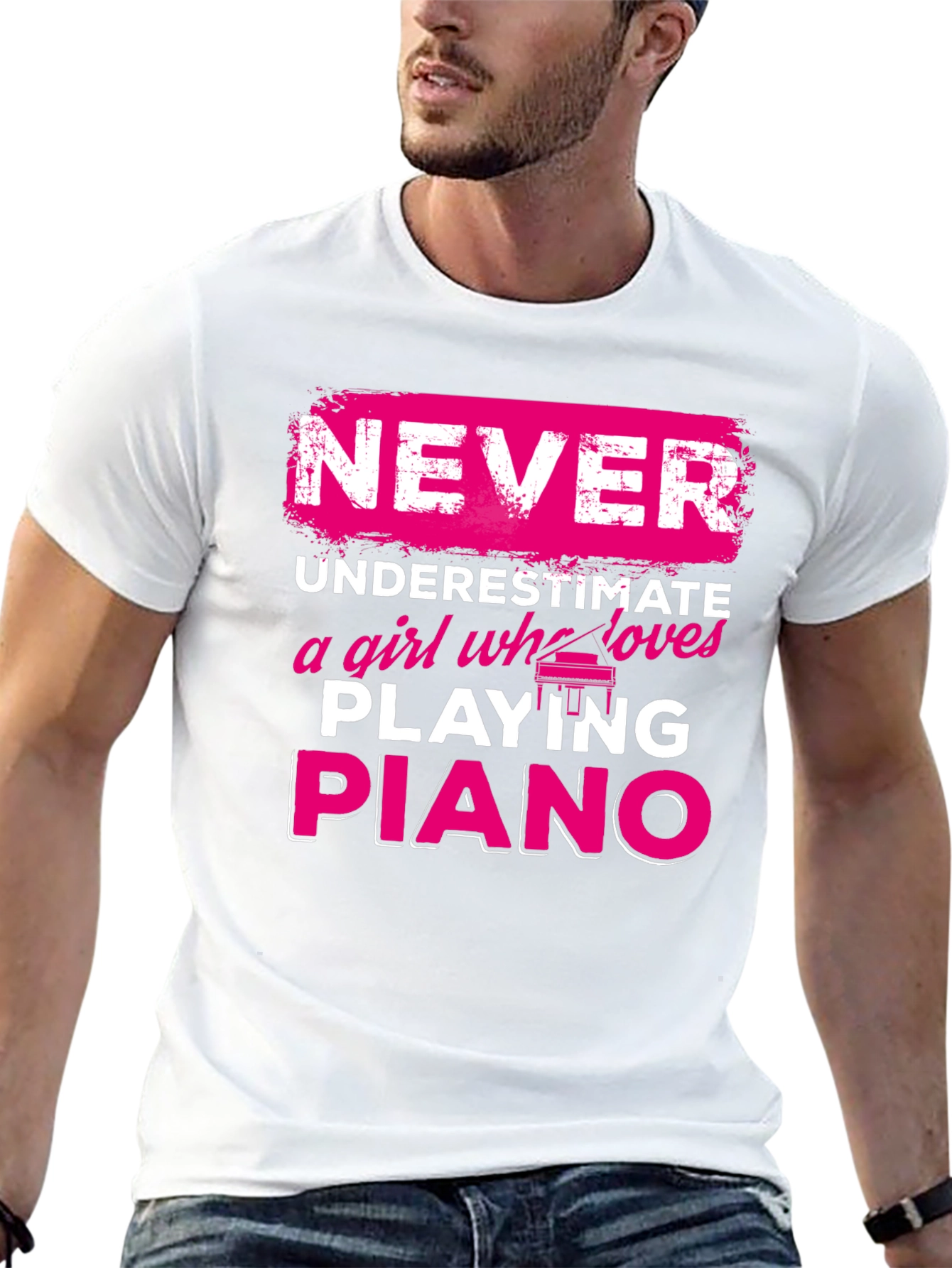 Never Underestimate Piano Girl T-Shirt