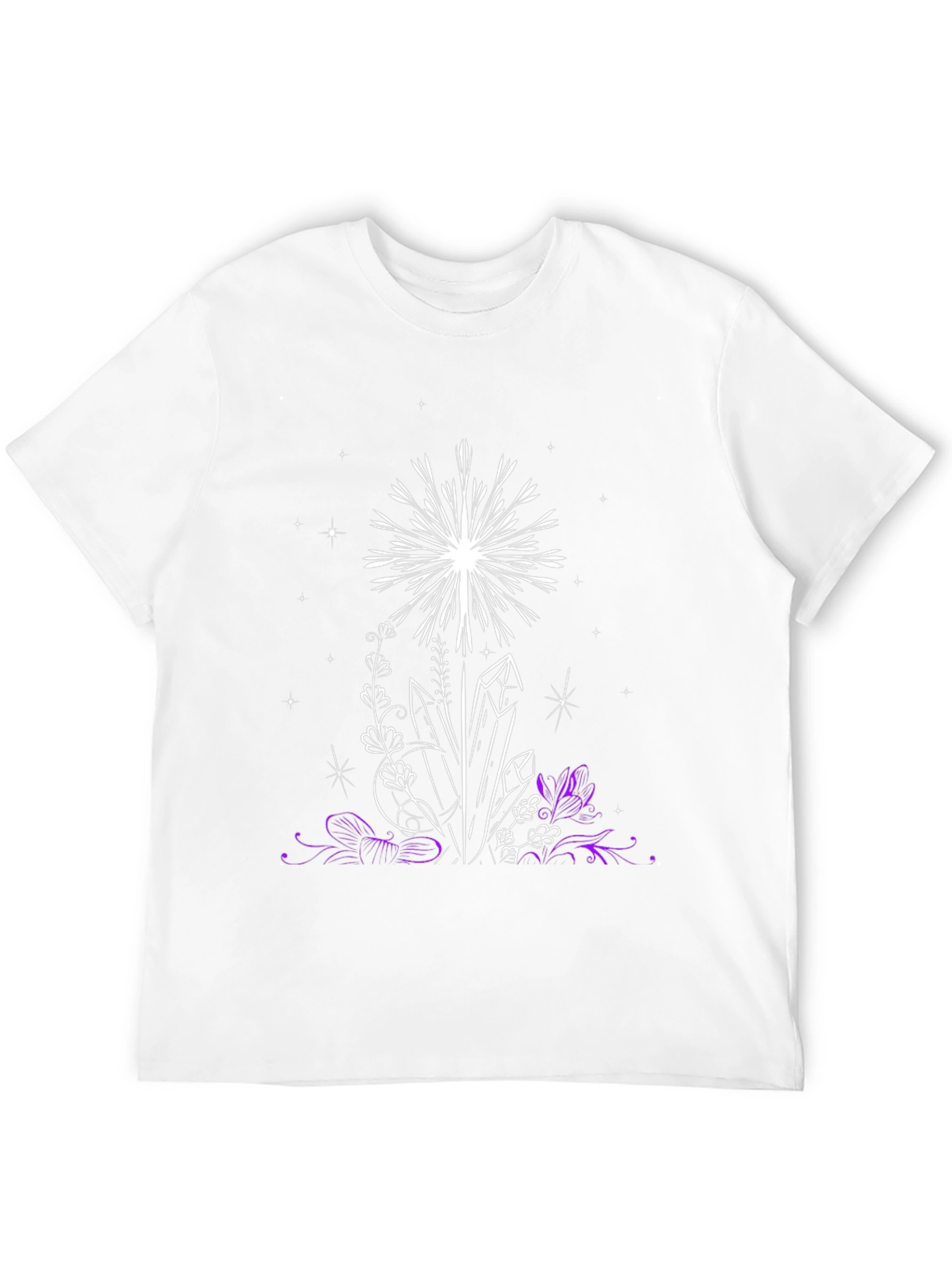 Crystal & Floral Graphic Black T-Shirt