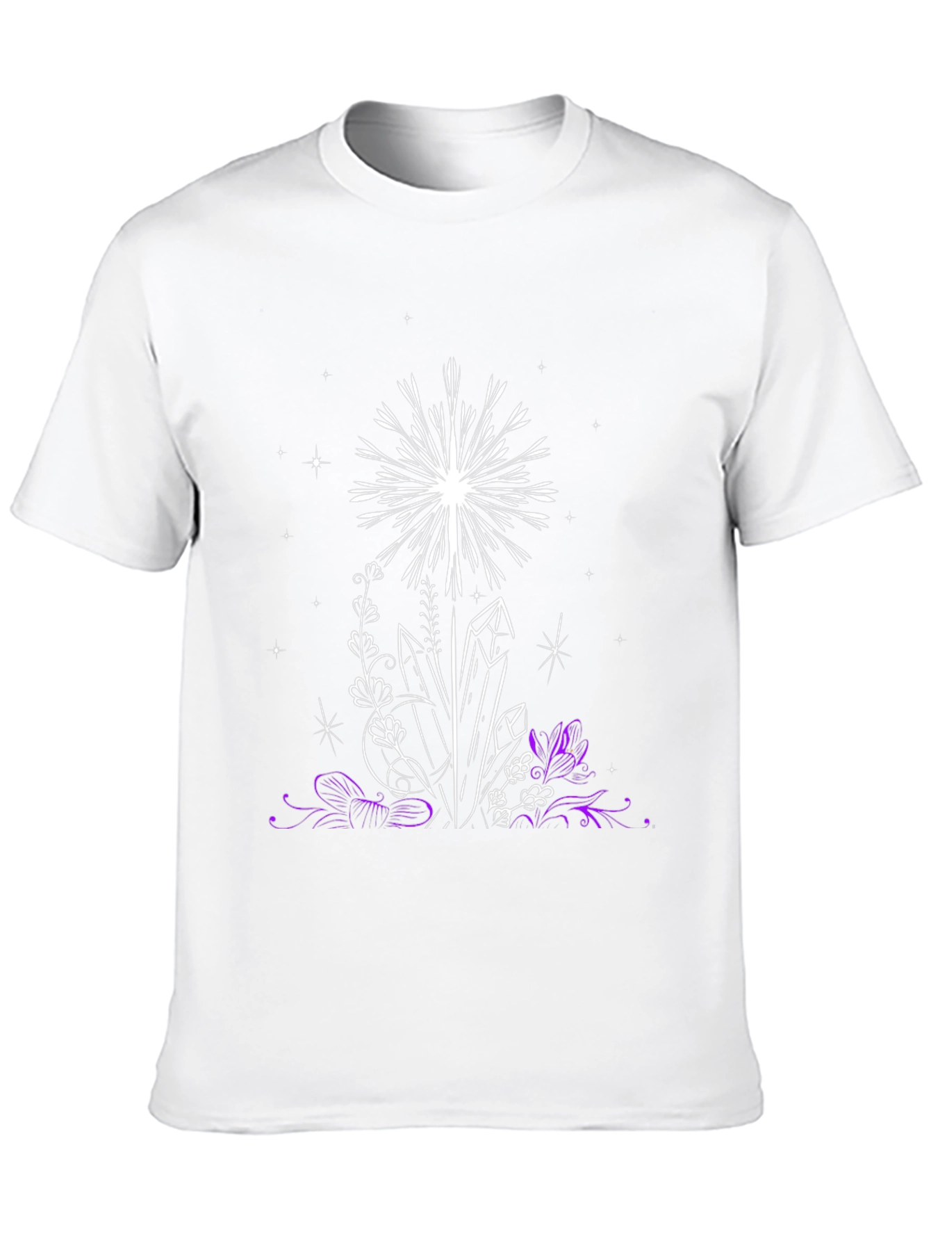 Crystal & Floral Graphic Black T-Shirt