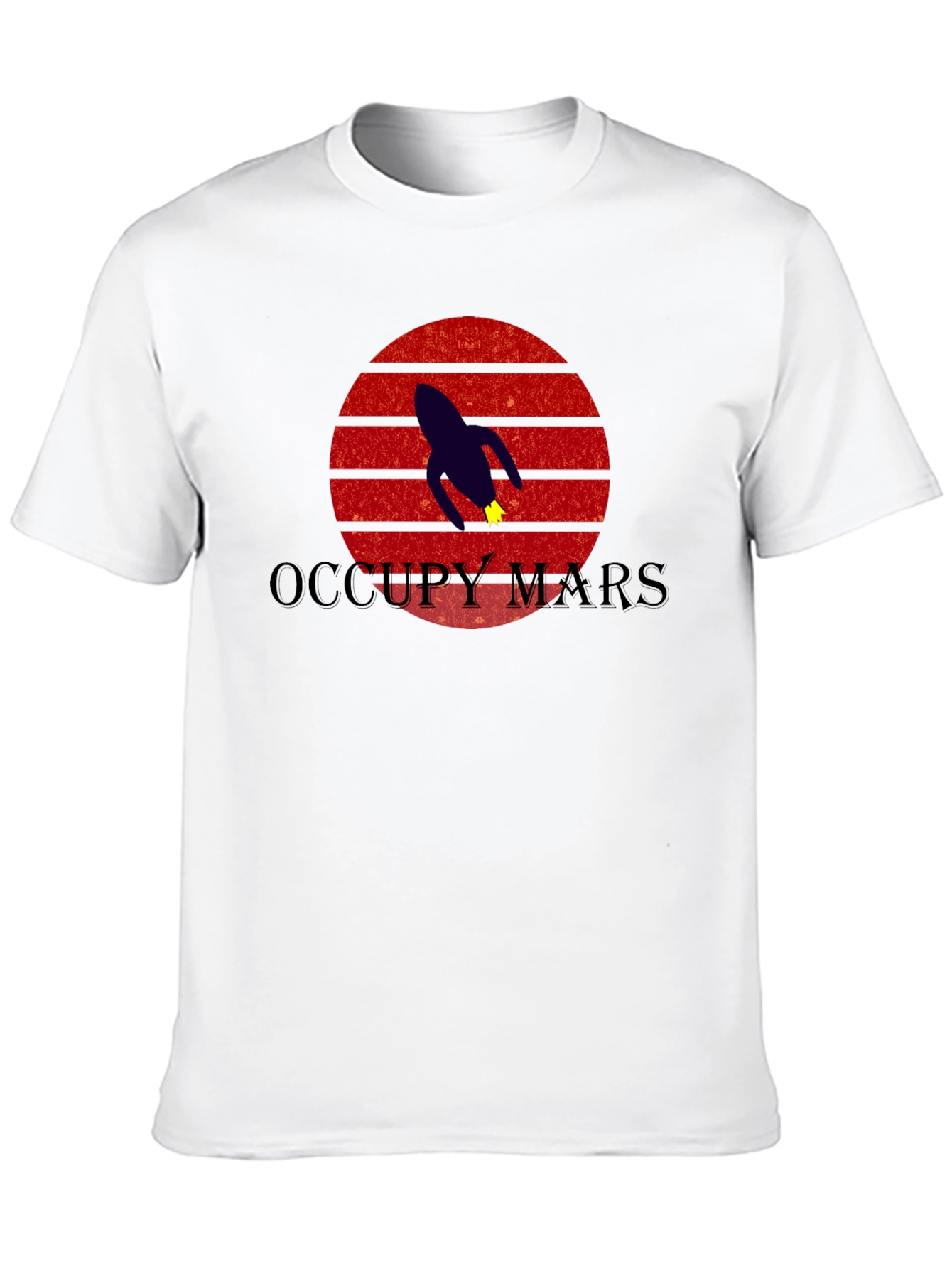 Occupy Mars T-Shirt - Retro Rocket Design