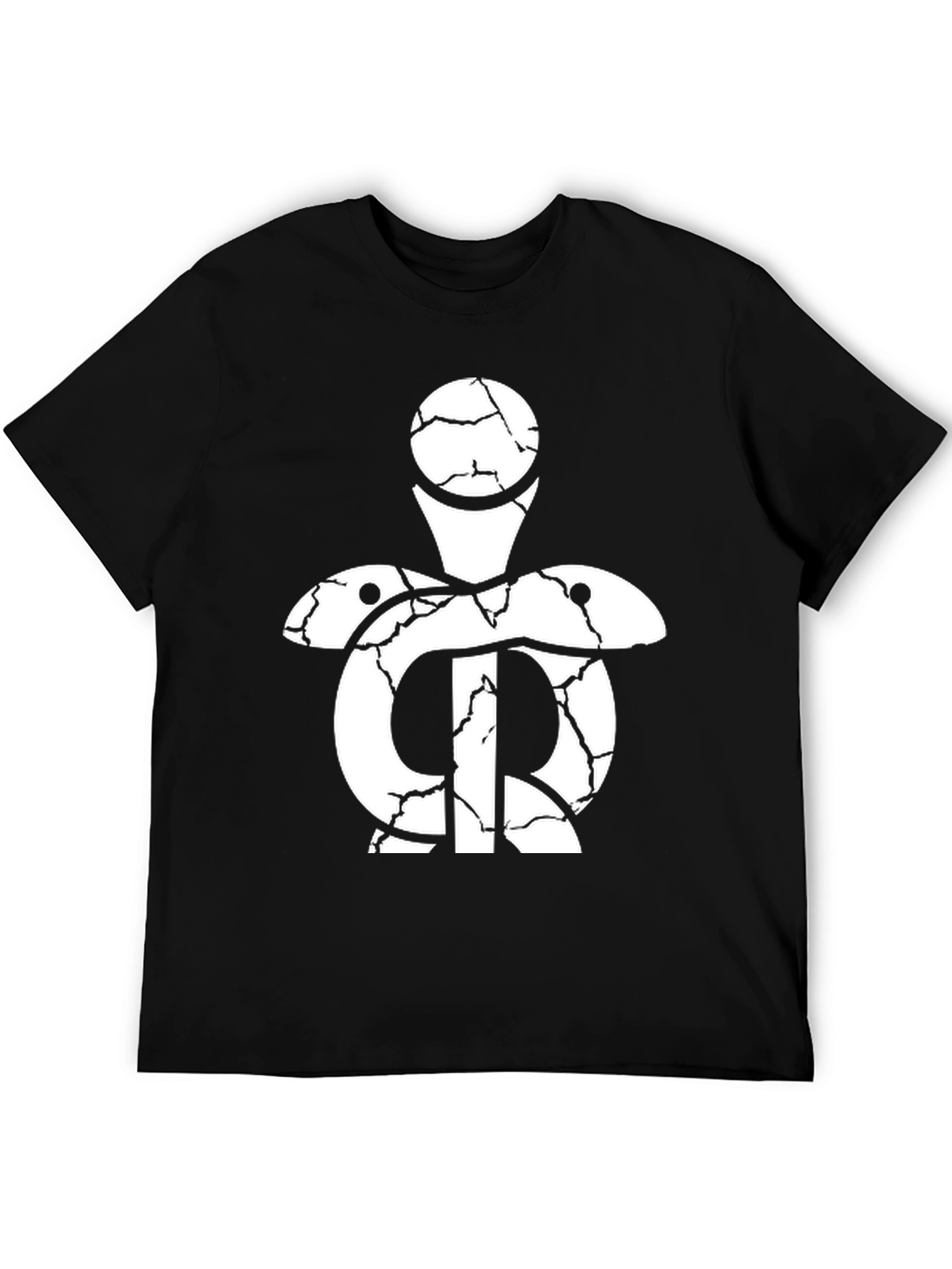 Cracked Symbol Graphic Black T-Shirt
