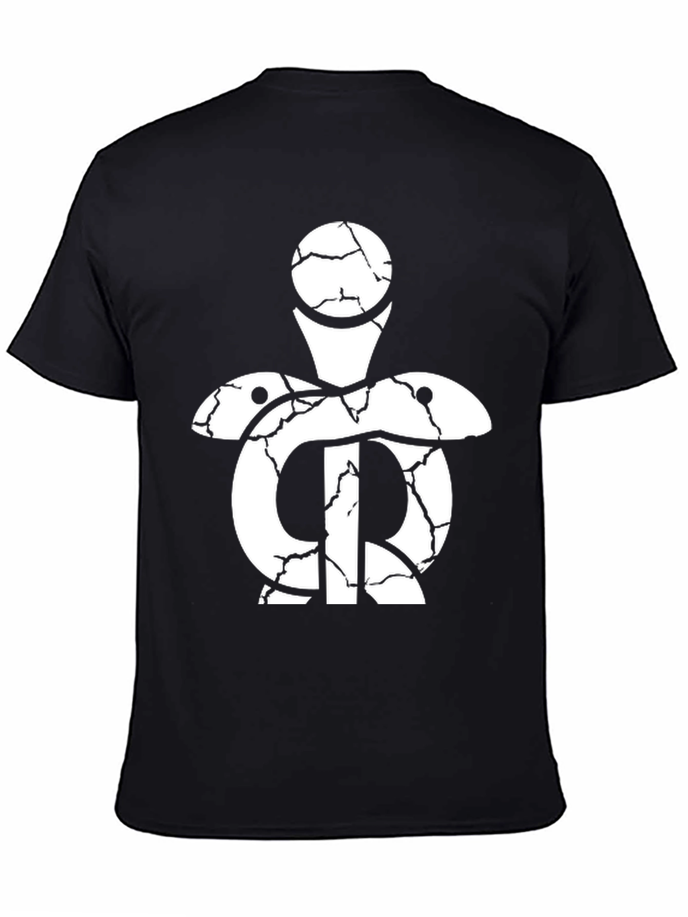 Cracked Symbol Graphic Black T-Shirt
