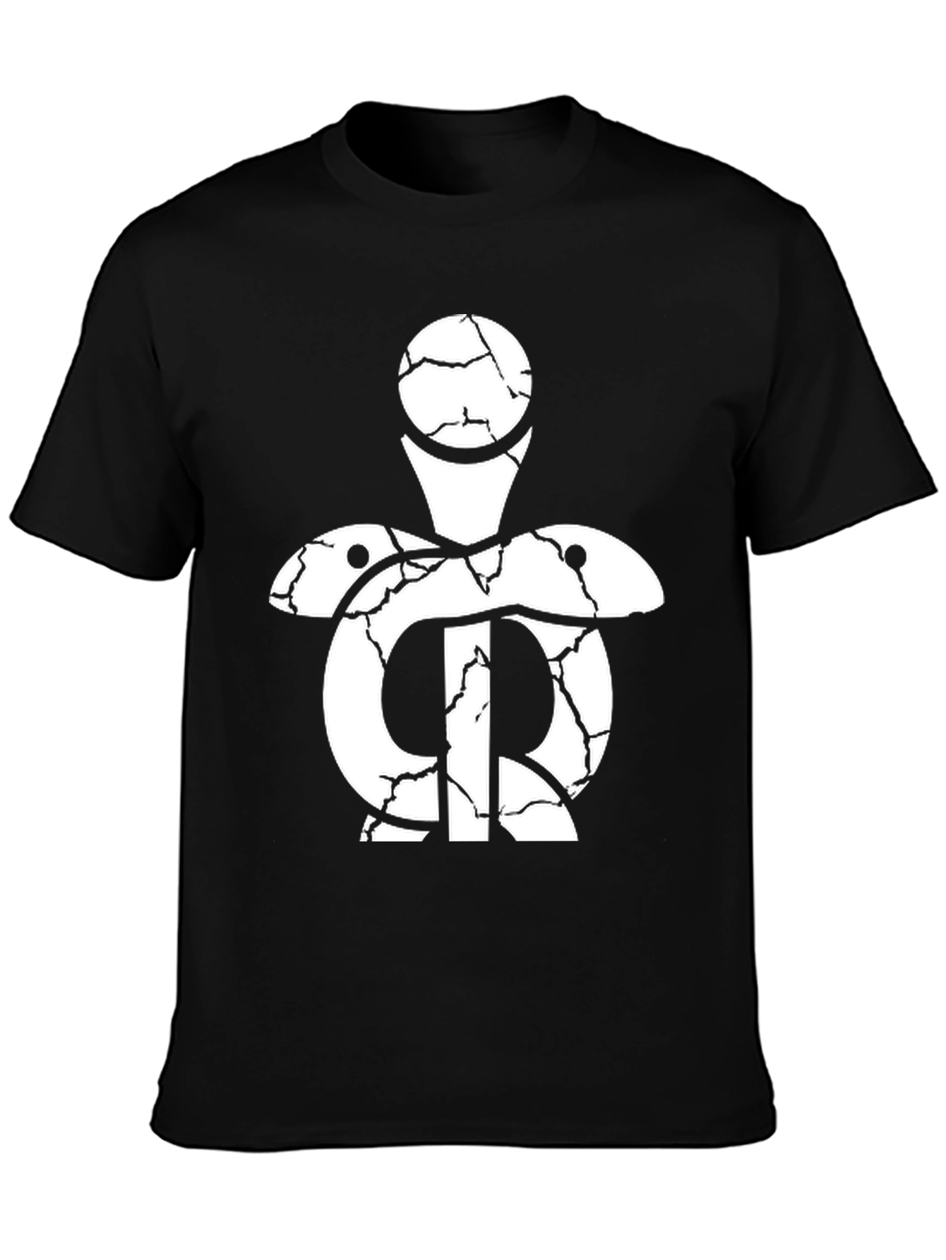 Cracked Symbol Graphic Black T-Shirt