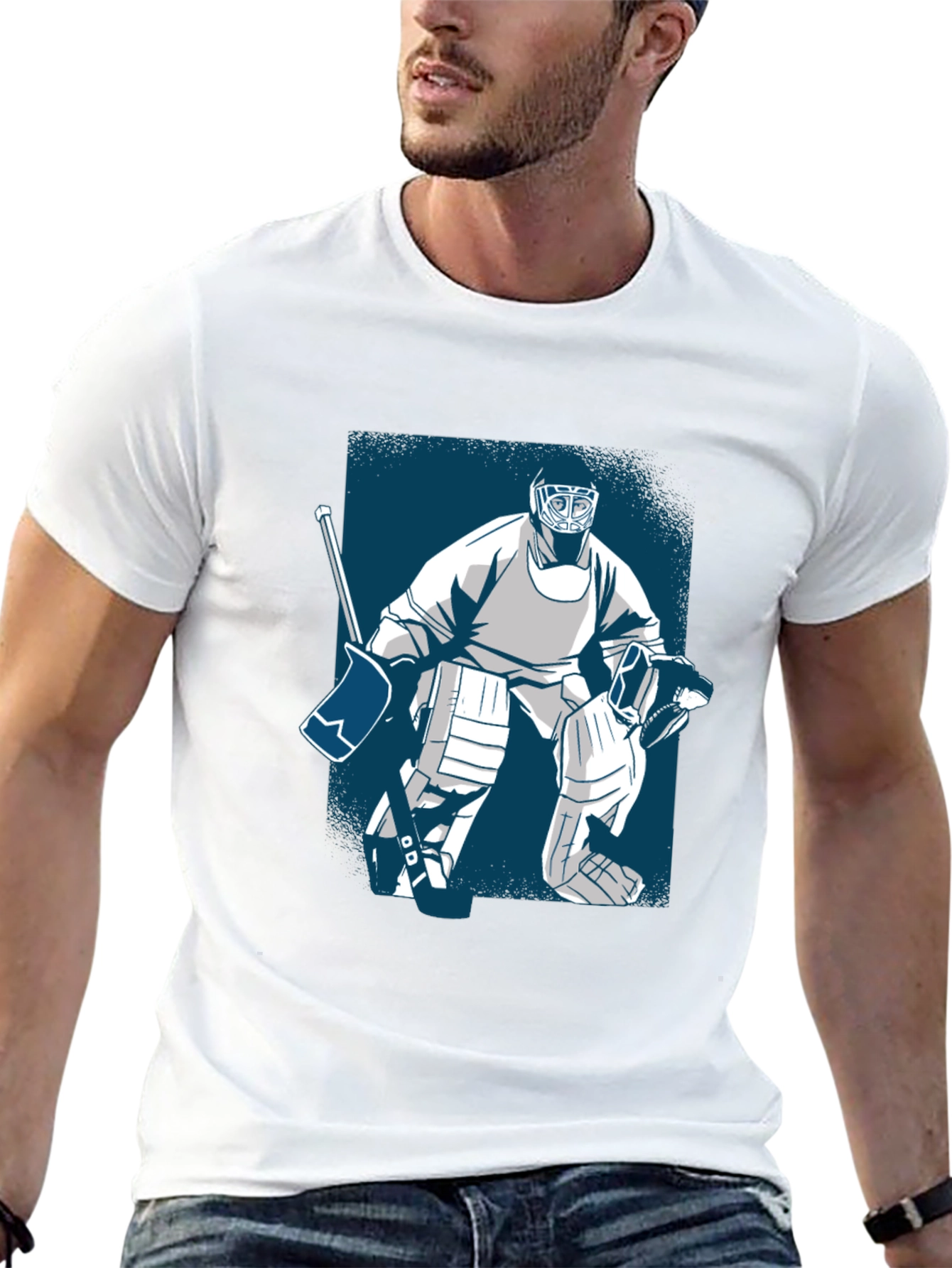 Hockey Goalie Graphic Tee - Cool Sport T-Shirt