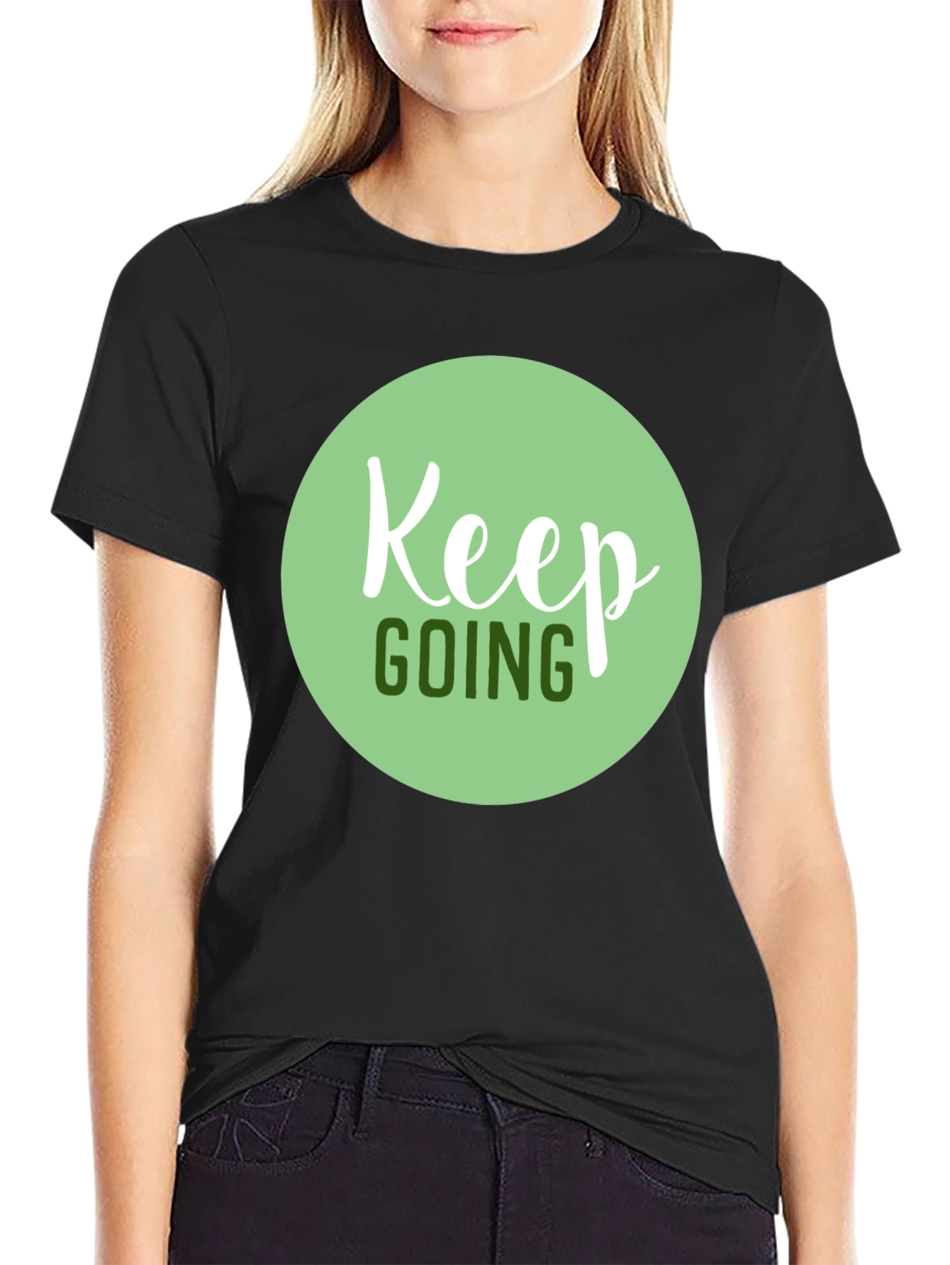 Keep Going Graphic Tee - Black Motivational T-Shirt
