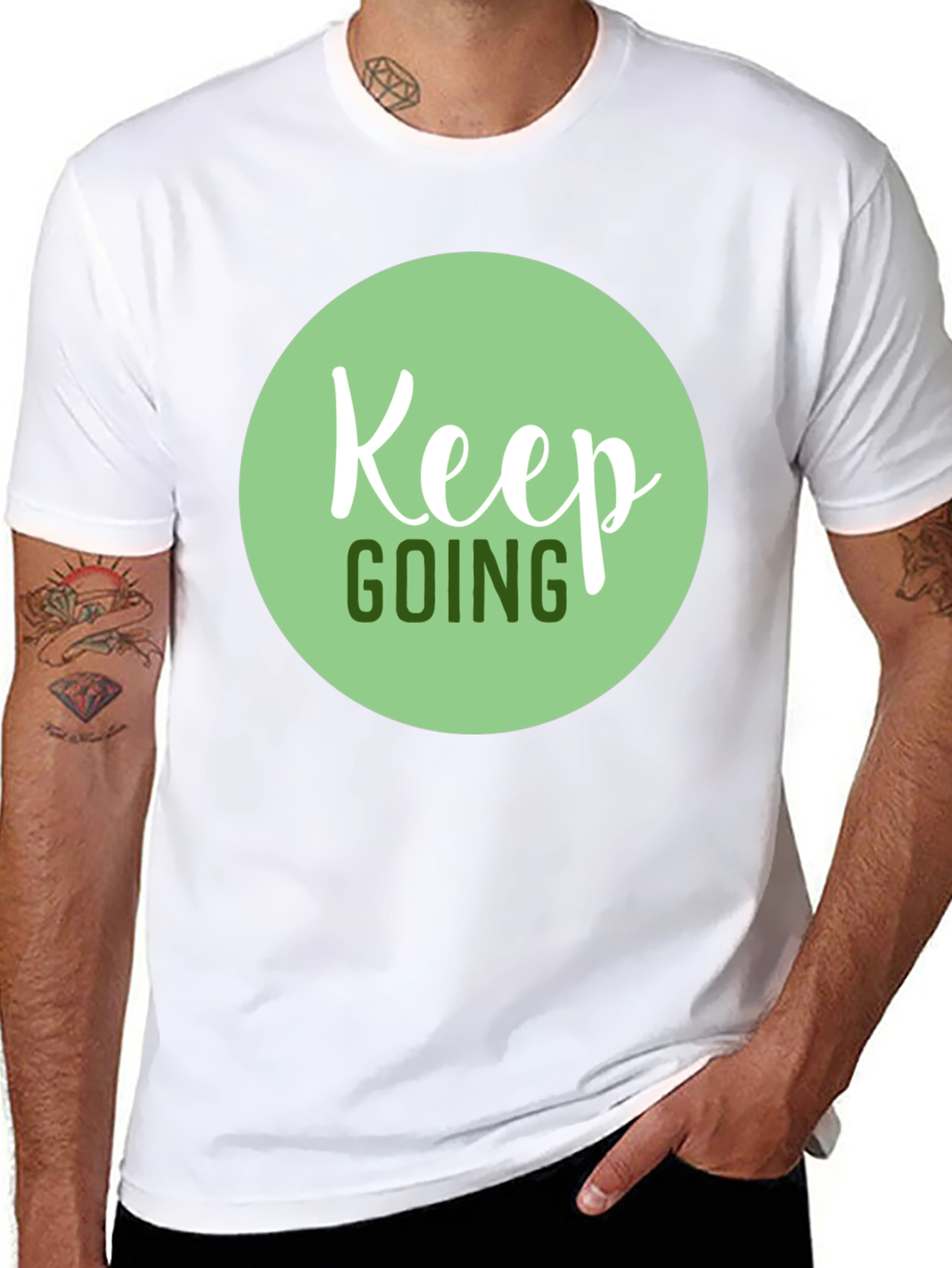 Keep Going Graphic Tee - Black Motivational T-Shirt