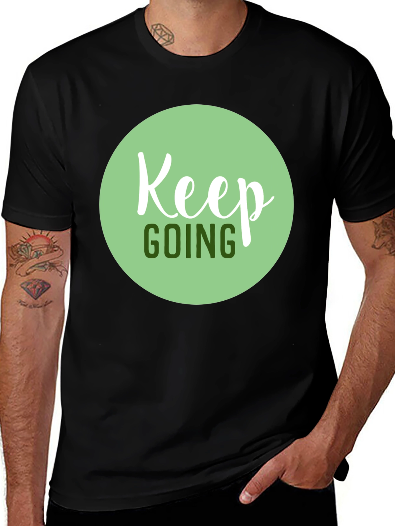 Keep Going Graphic Tee - Black Motivational T-Shirt
