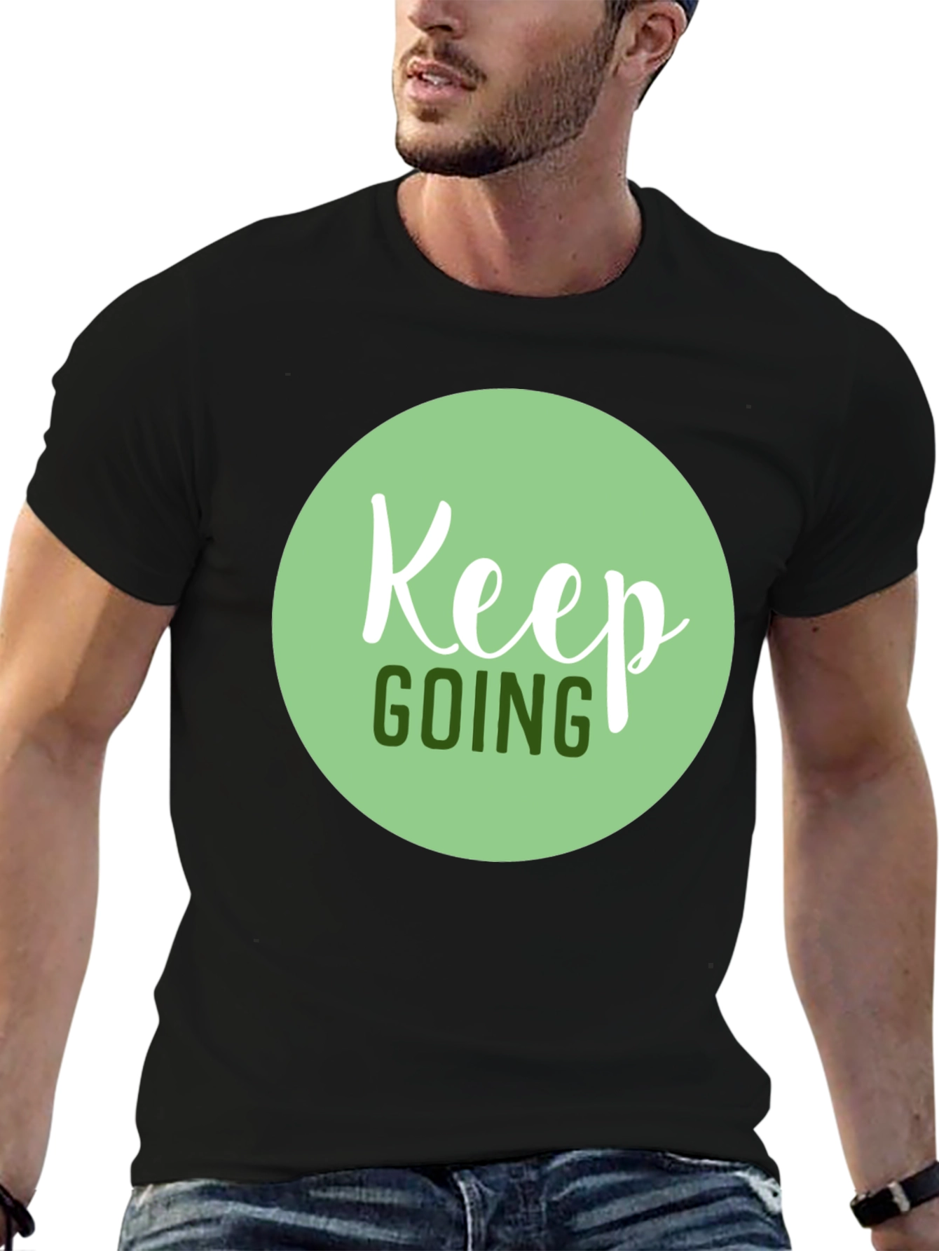 Keep Going Graphic Tee - Black Motivational T-Shirt