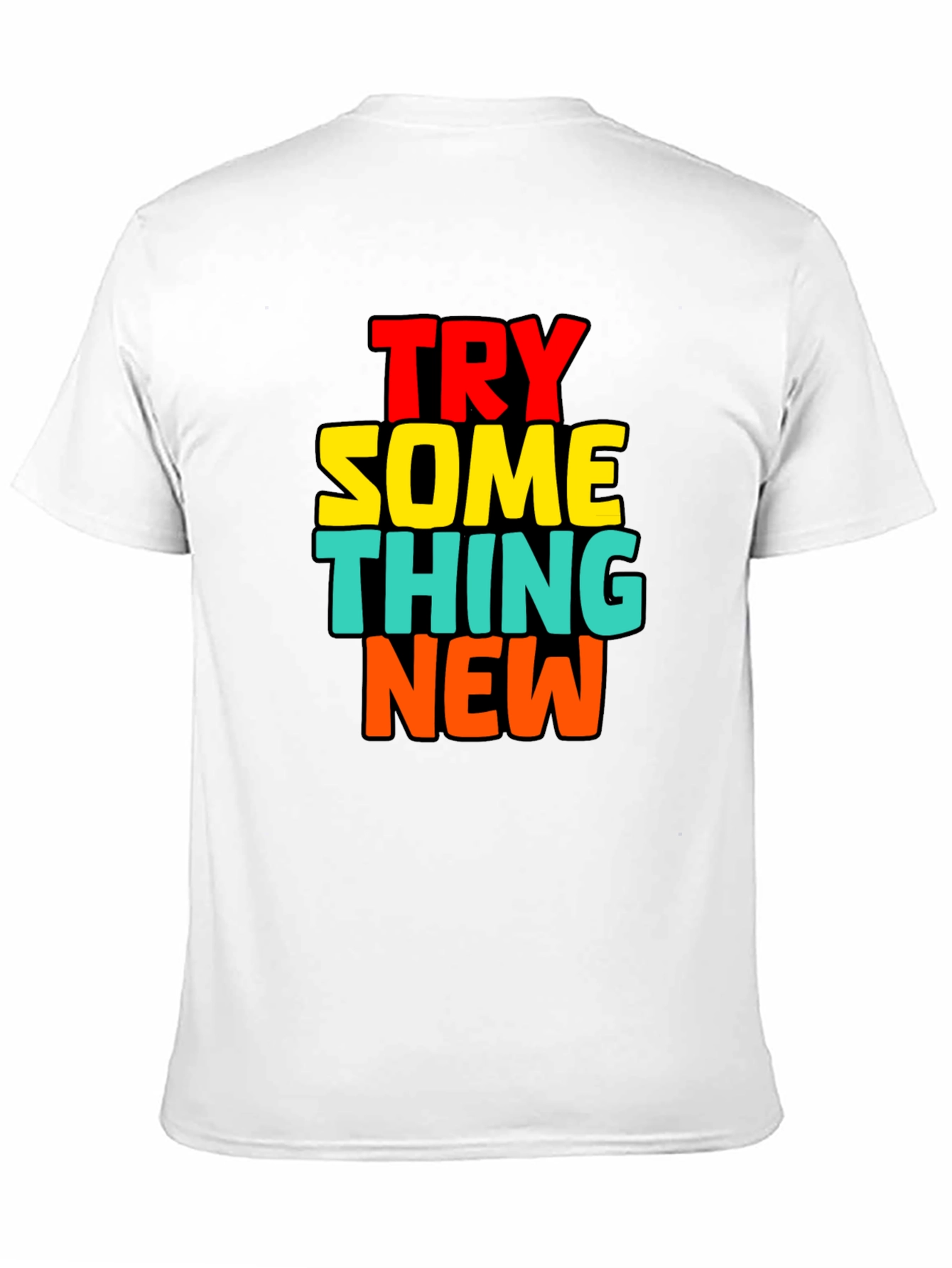 Try Something New Black Cotton Graphic Tee