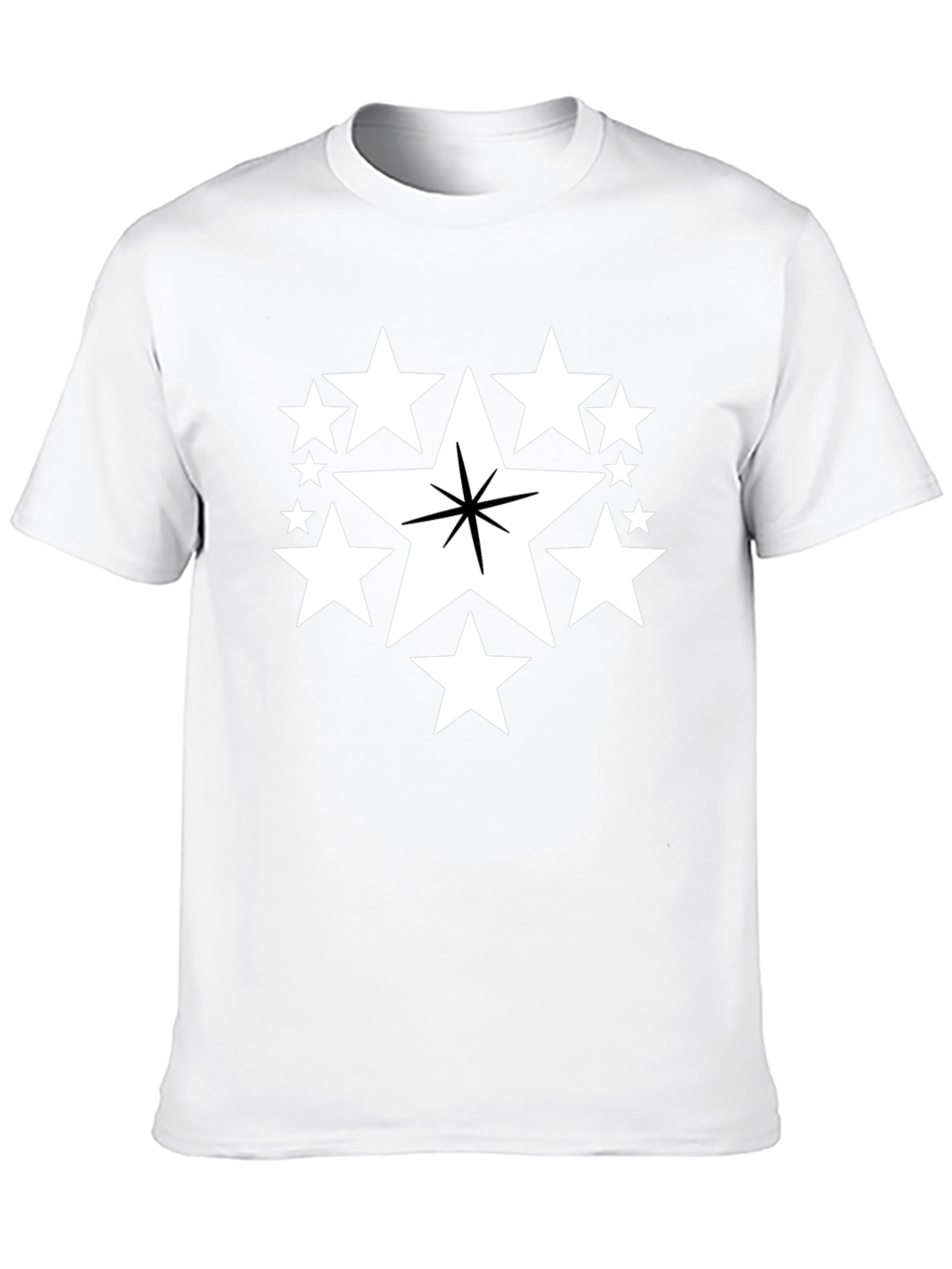 Star Cluster Graphic Tee - Black Cotton Comfort