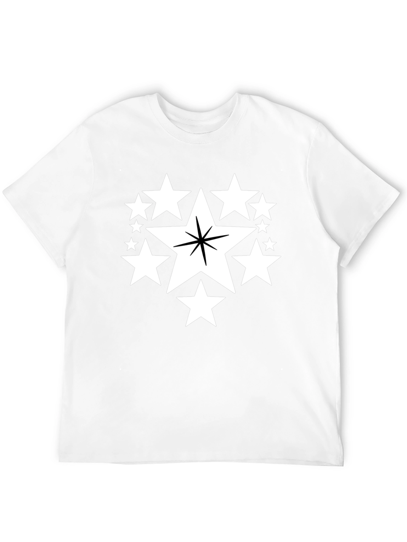 Star Cluster Graphic Tee - Black Cotton Comfort