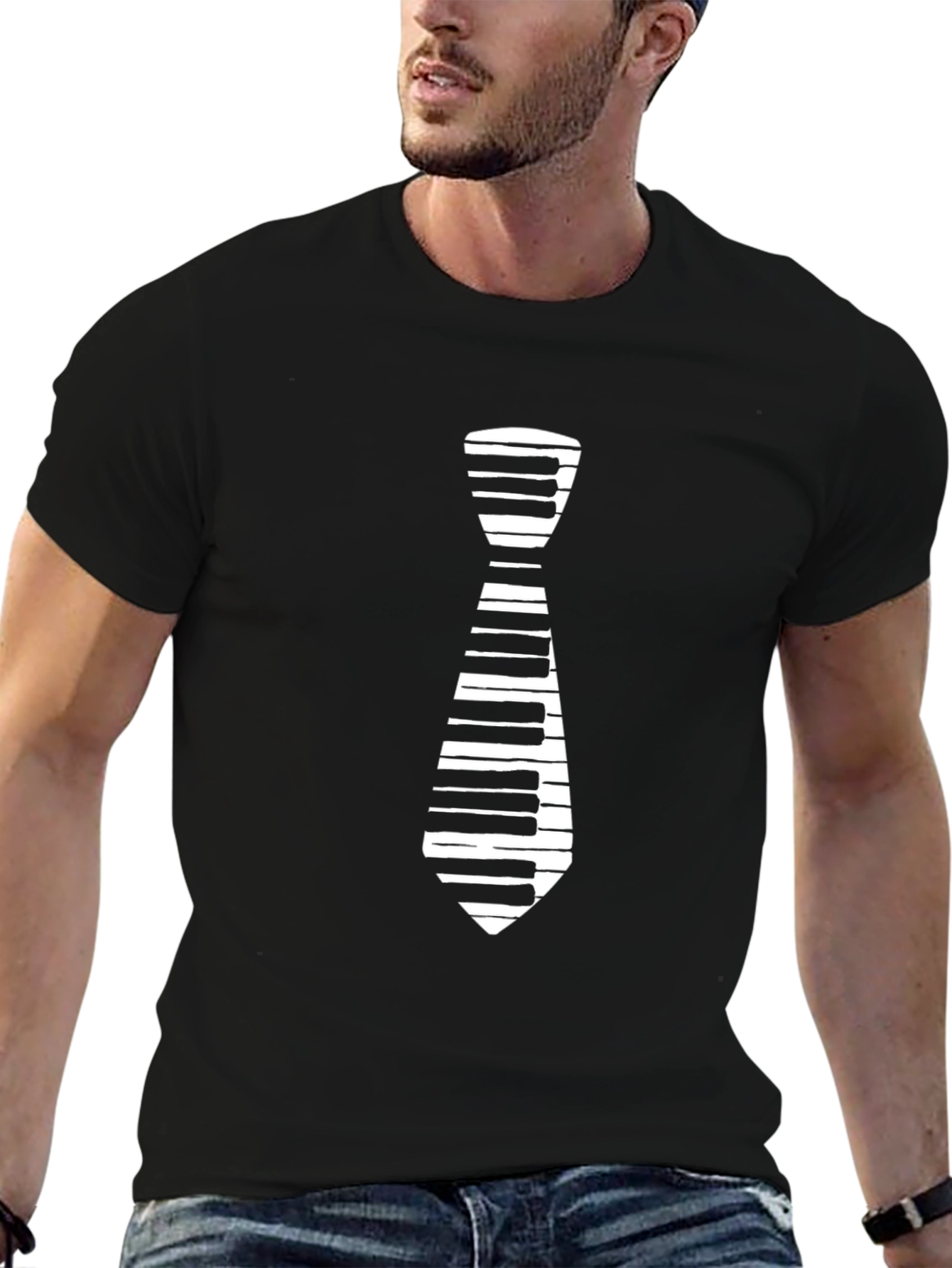 Piano Tie T-Shirt - Music Lover Tee