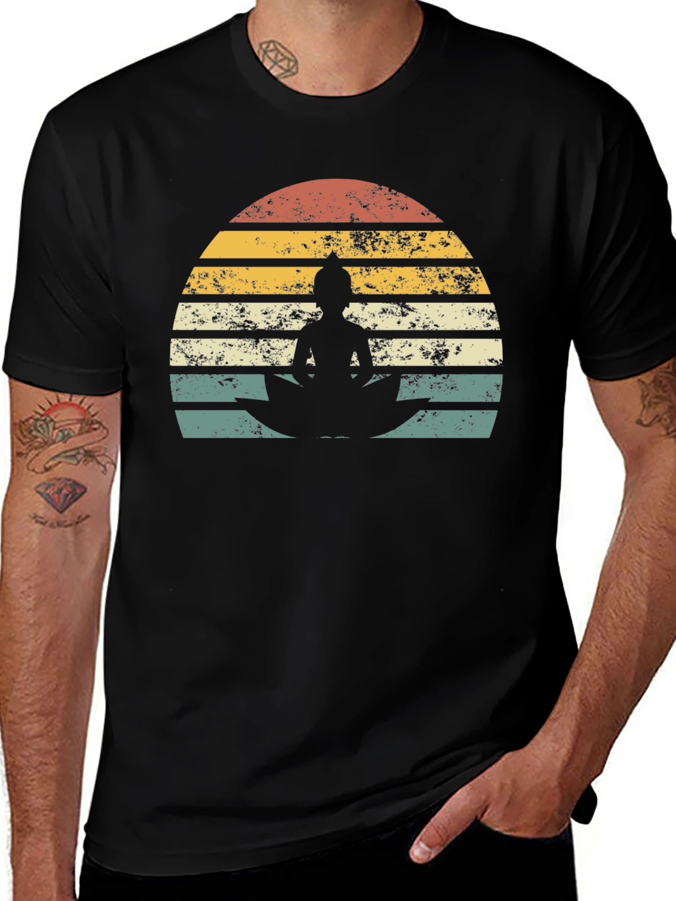 Retro Buddha Graphic T-Shirt - Zen Style