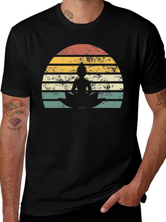 Retro Buddha Graphic T-Shirt - Zen Style