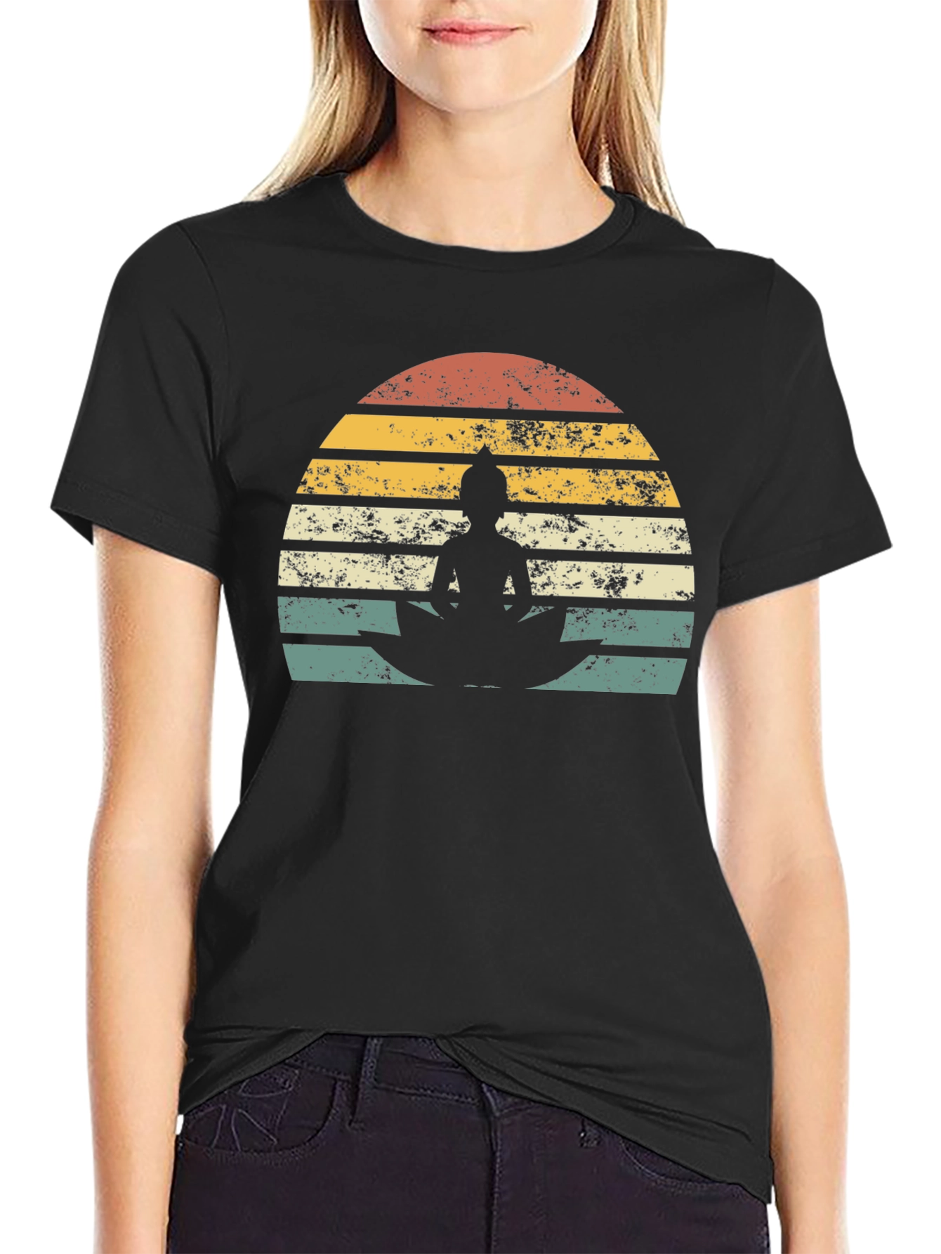 Retro Buddha Graphic T-Shirt - Zen Style