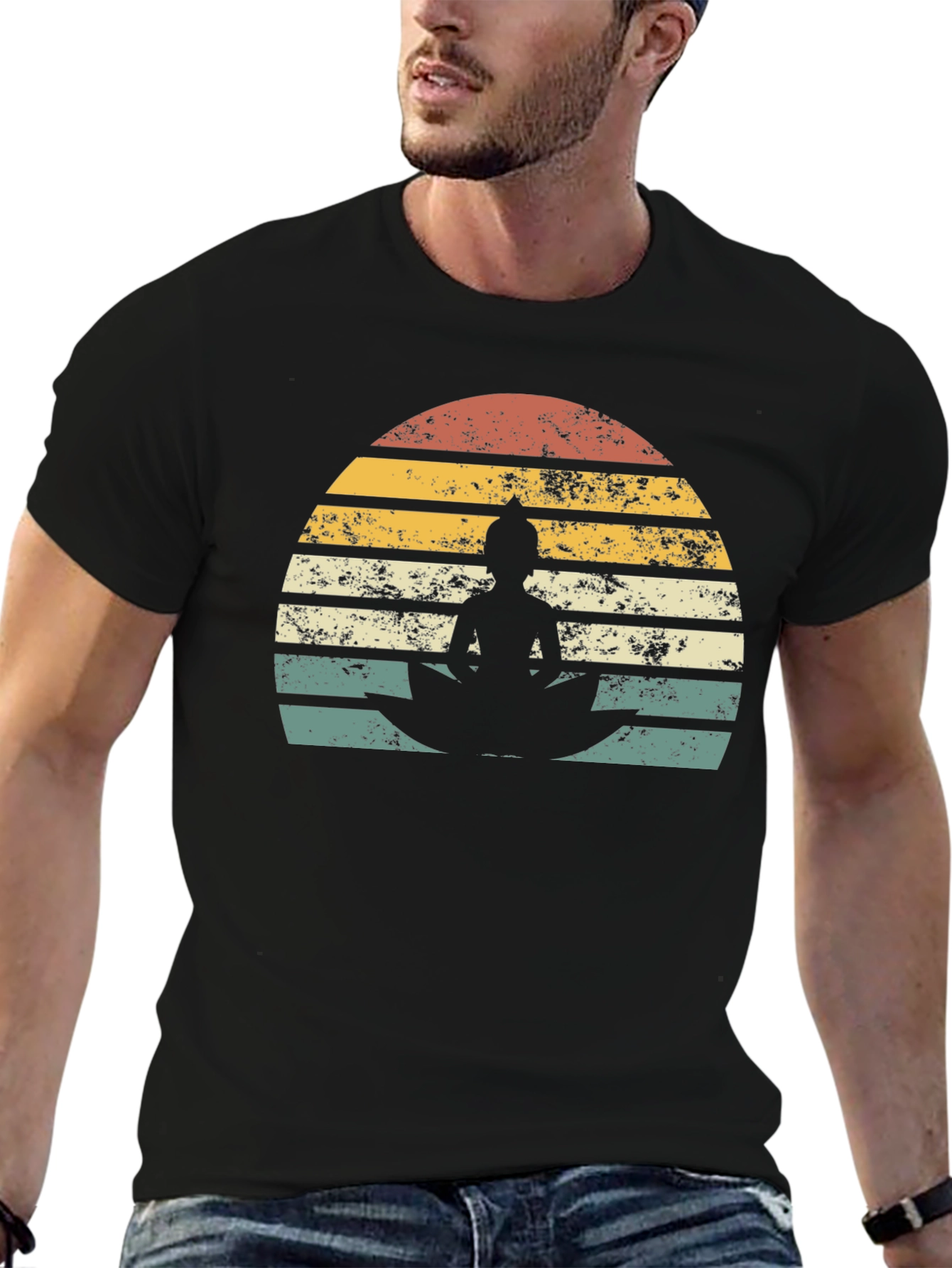Retro Buddha Graphic T-Shirt - Zen Style