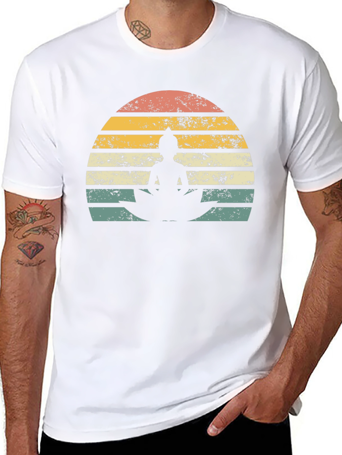 Retro Buddha Graphic T-Shirt - Zen Style